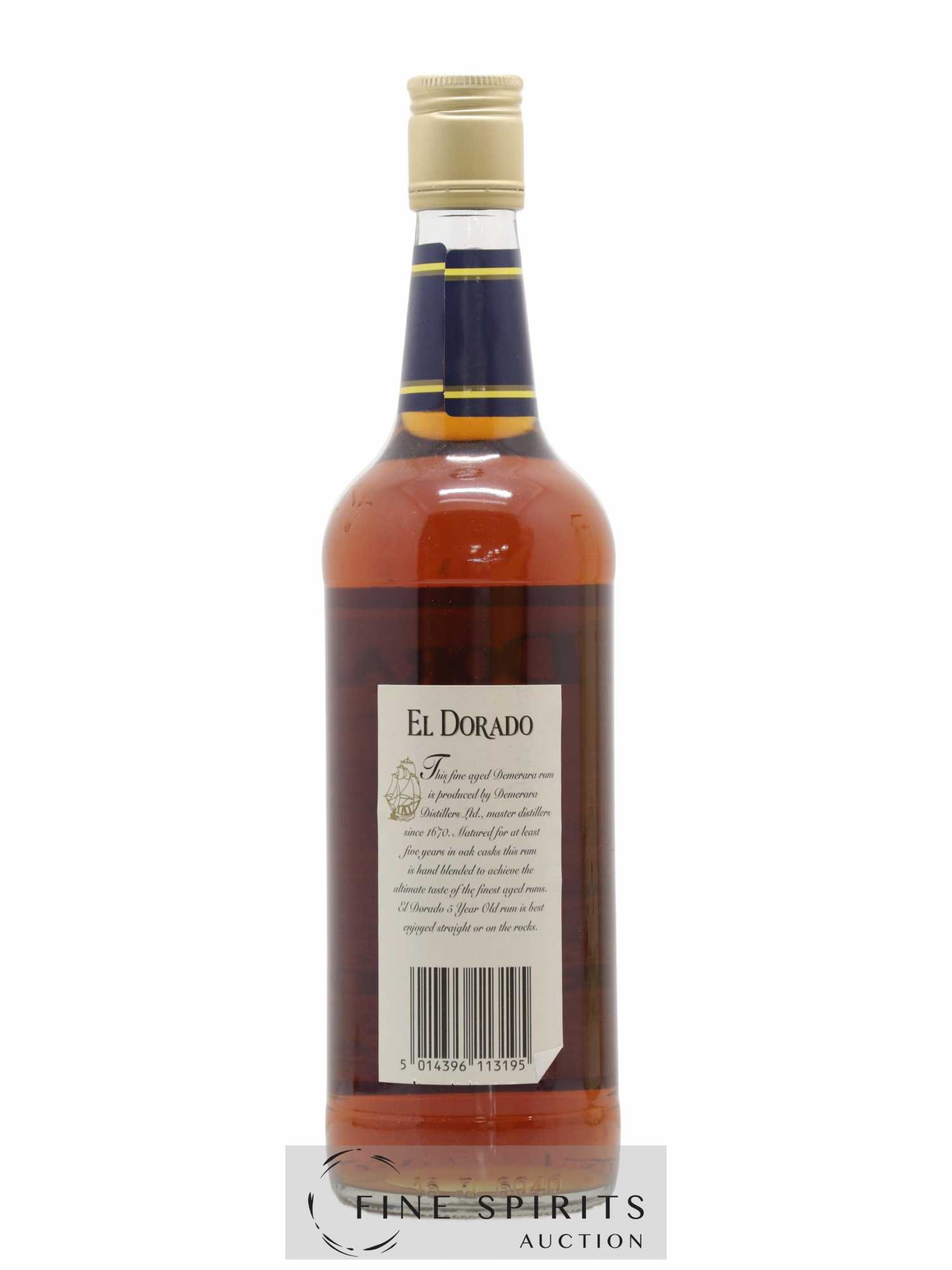 El Dorado 5 years Of. (sans prix de réserve) - Lot de 1 bouteille - 2