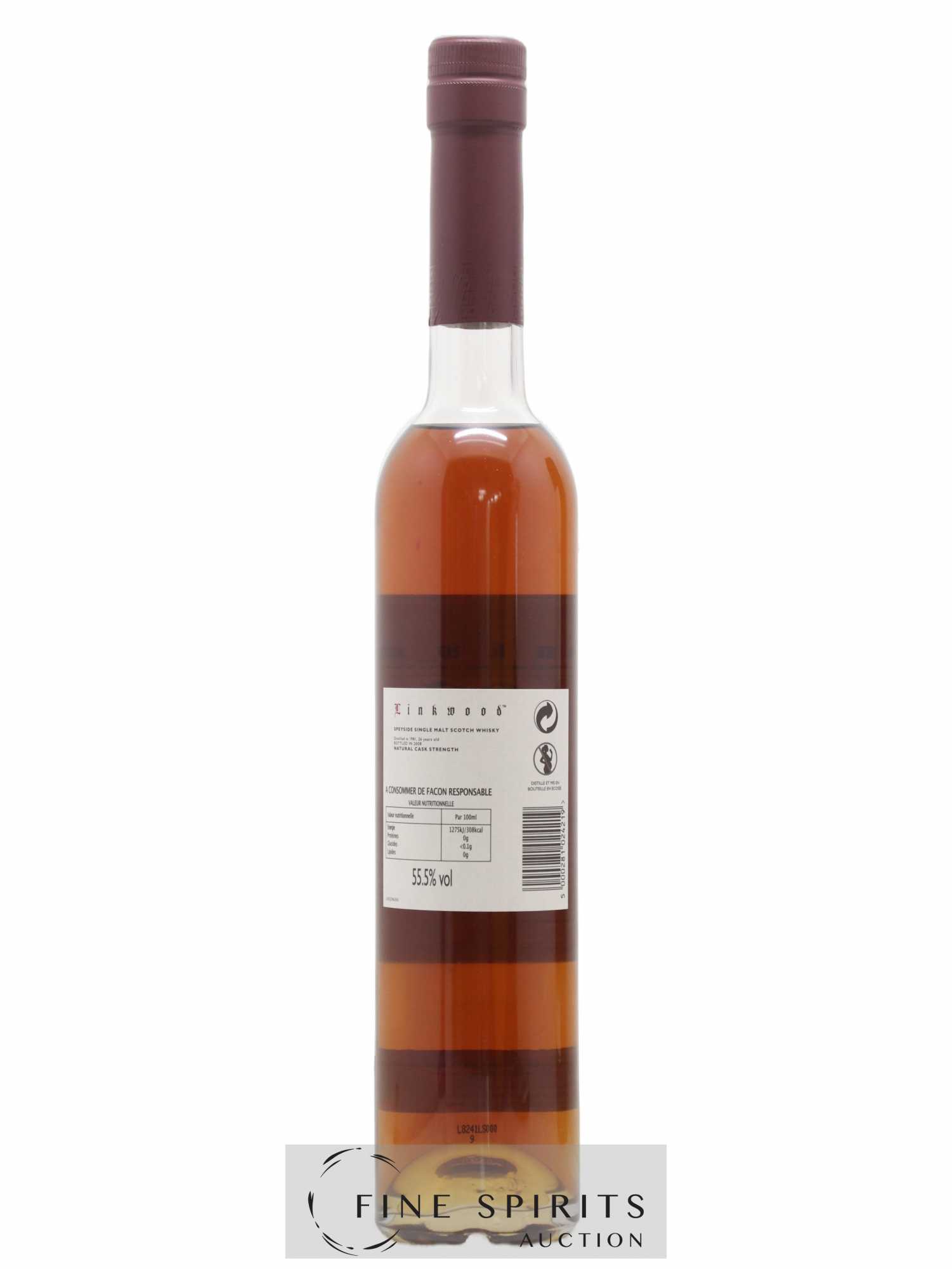 Linkwood 26 years 1981 Of. Sweet Red Wine Cask One of 1260 - bottled 2008 50cl - Lot de 1 bouteille - 2