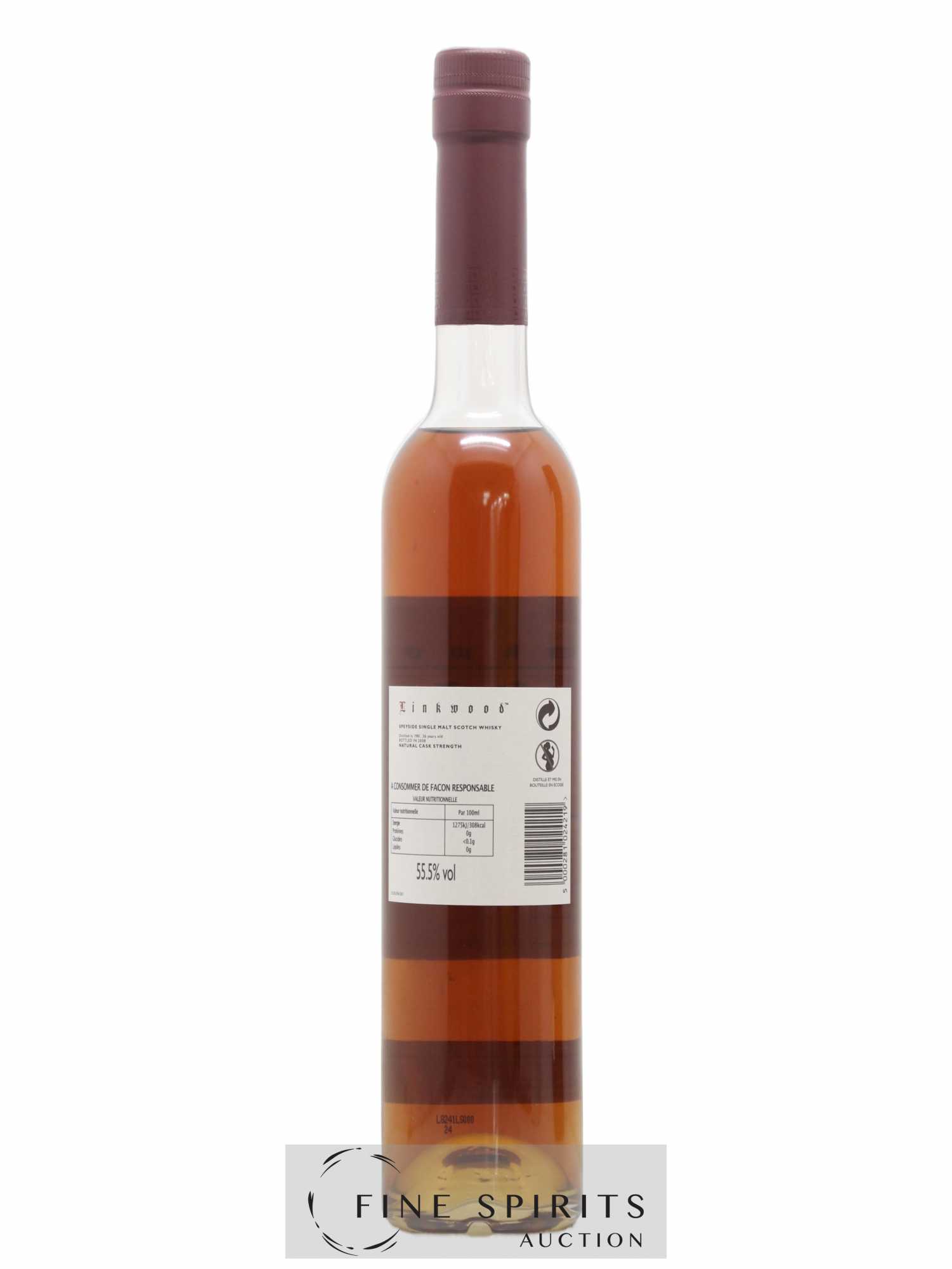 Linkwood 26 years 1981 Of. Sweet Red Wine Cask One of 1260 - bottled 2008 50cl - Lot de 1 bouteille - 2