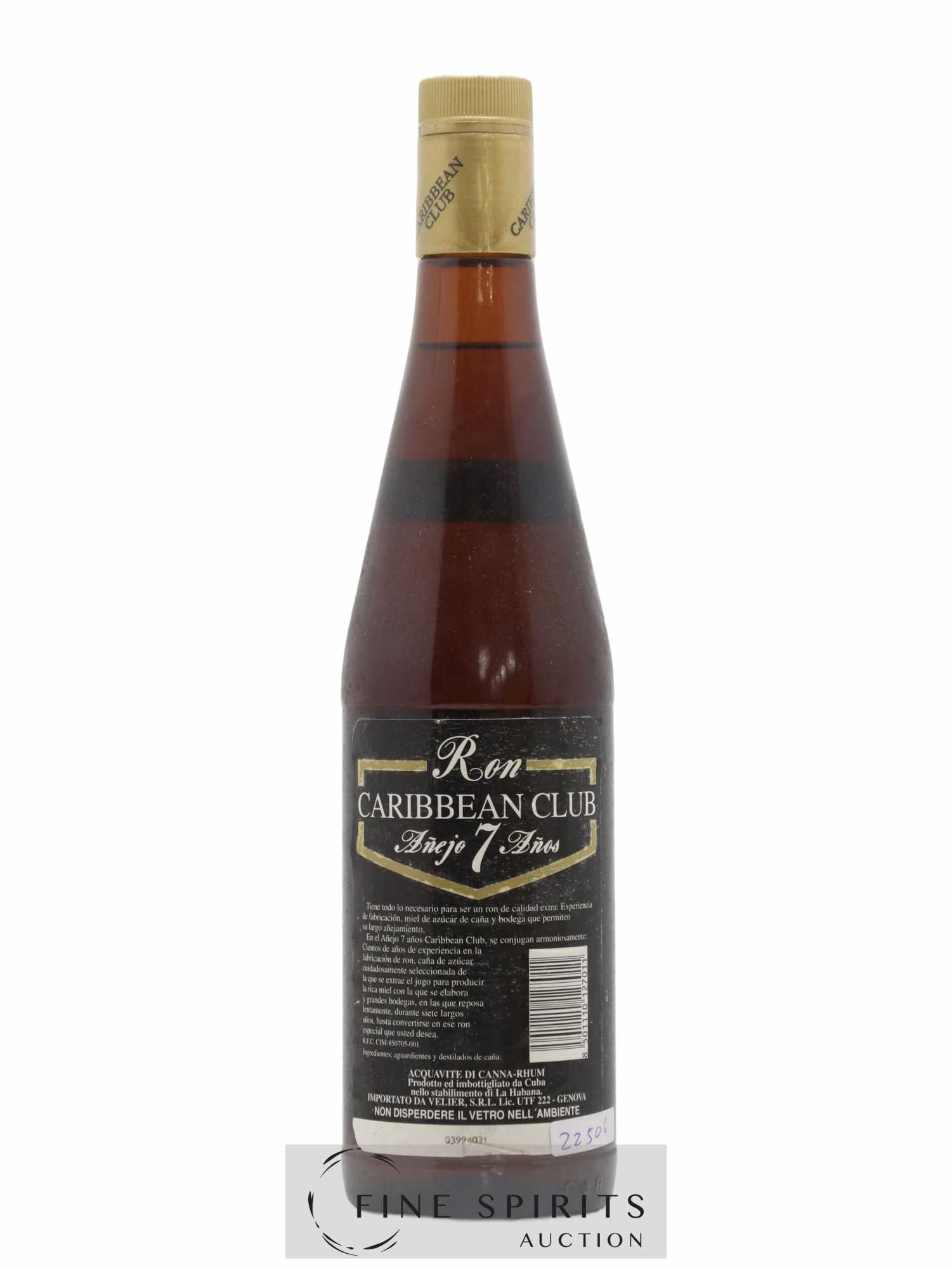 Caribbean Club 7 years Of. Velier Import (sans prix de réserve) - Lot de 1 bouteille - 1