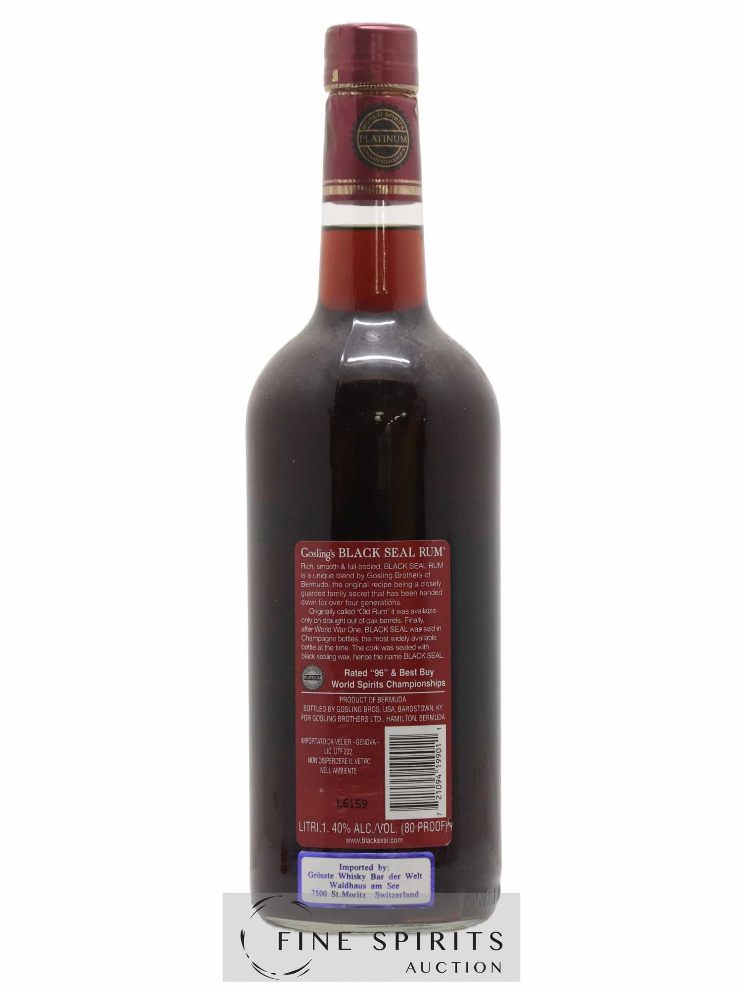 Gosling's Of. Black Seal  (senza prezzo di riserva) - Lotto di 1 litro - 1