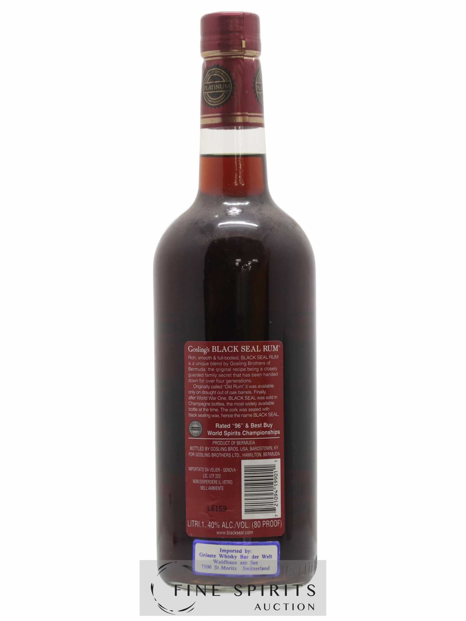 Gosling's Of. Black Seal  (senza prezzo di riserva) - Lotto di 1 litro - 1