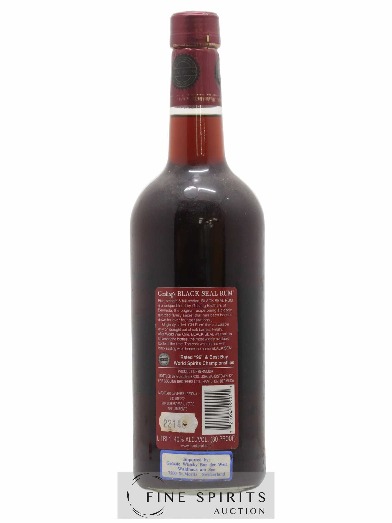 Gosling's Of. Black Seal  (senza prezzo di riserva) - Lotto di 1 litro - 1