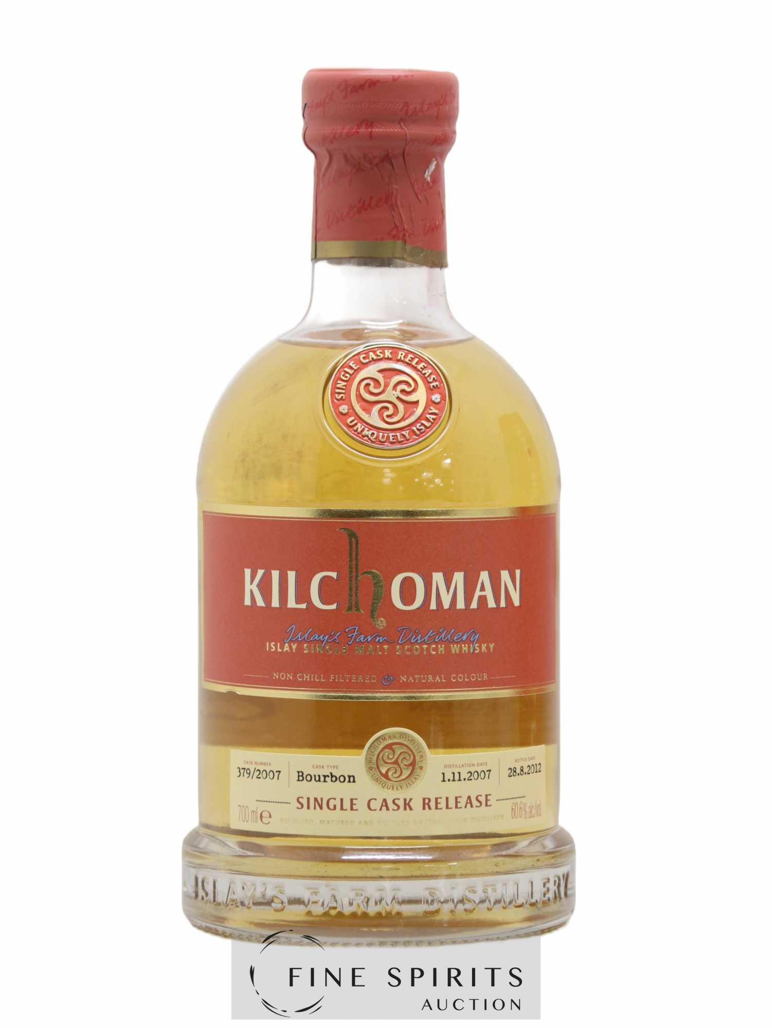 Kilchoman 2007 Of. Single Cask Release Bourbon Cask n°379-2007 - bottled 2012 - Lot de 1 bouteille - 1