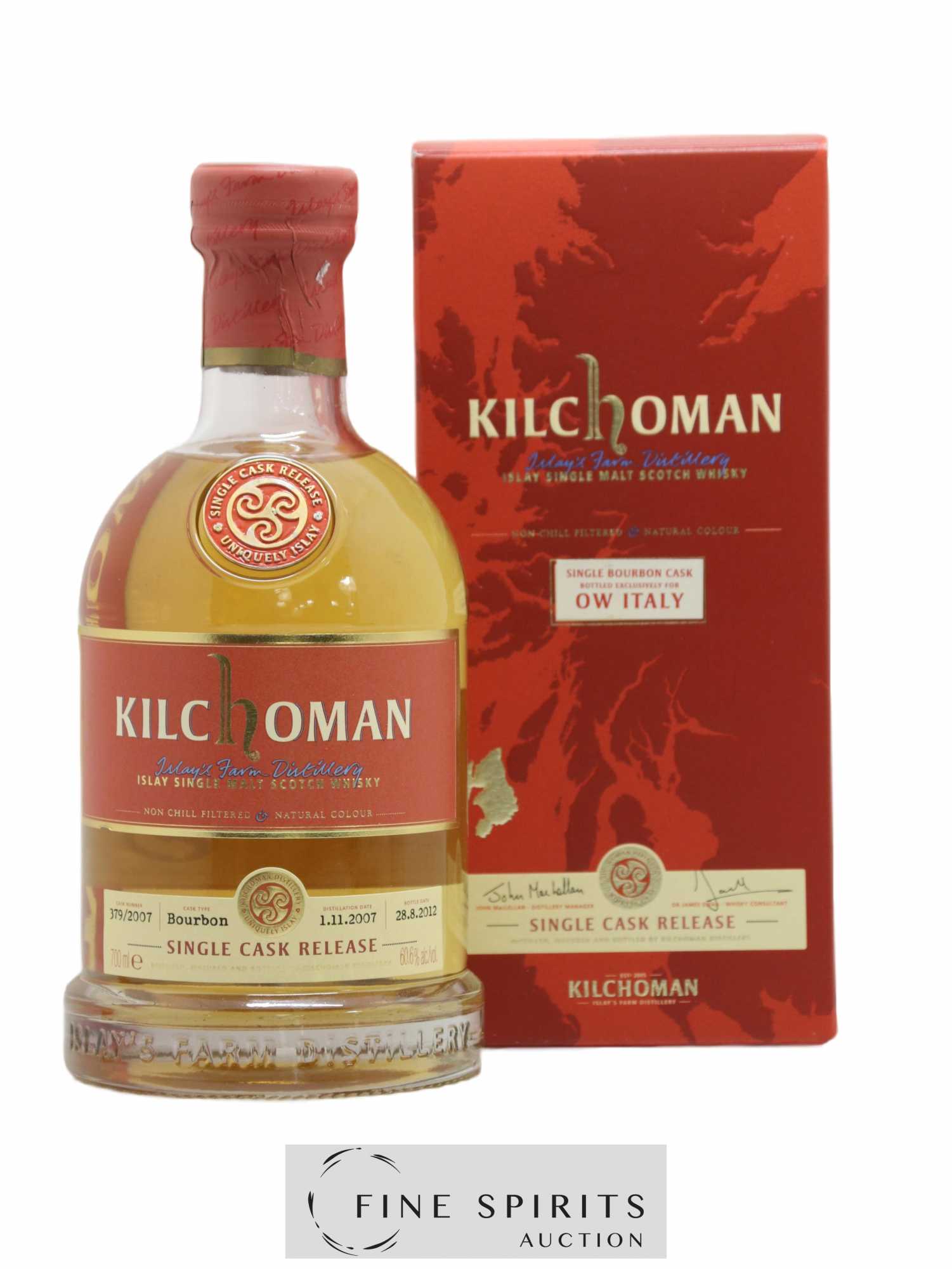 Kilchoman 2007 Of. Single Cask Release Bourbon Cask n°379-2007 - bottled 2012 - Lot de 1 bouteille - 0