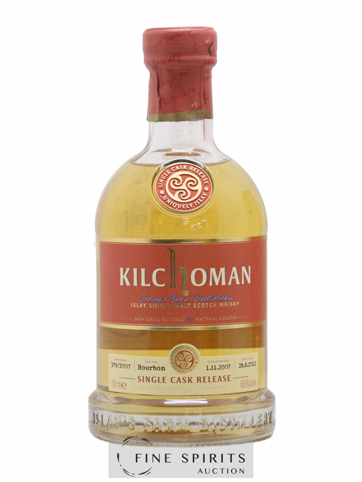 Kilchoman 2007 Of. Single Cask Release Bourbon Cask n°379-2007 - bottled 2012 - Lot de 1 bouteille - 1