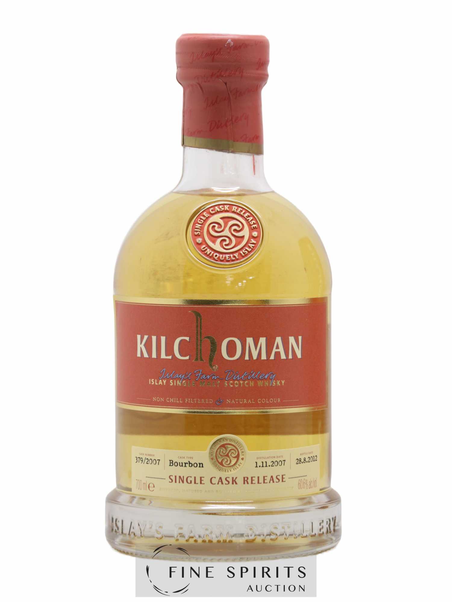 Kilchoman 2007 Of. Single Cask Release Bourbon Cask n°379-2007 - bottled 2012 - Lot de 1 bouteille - 1
