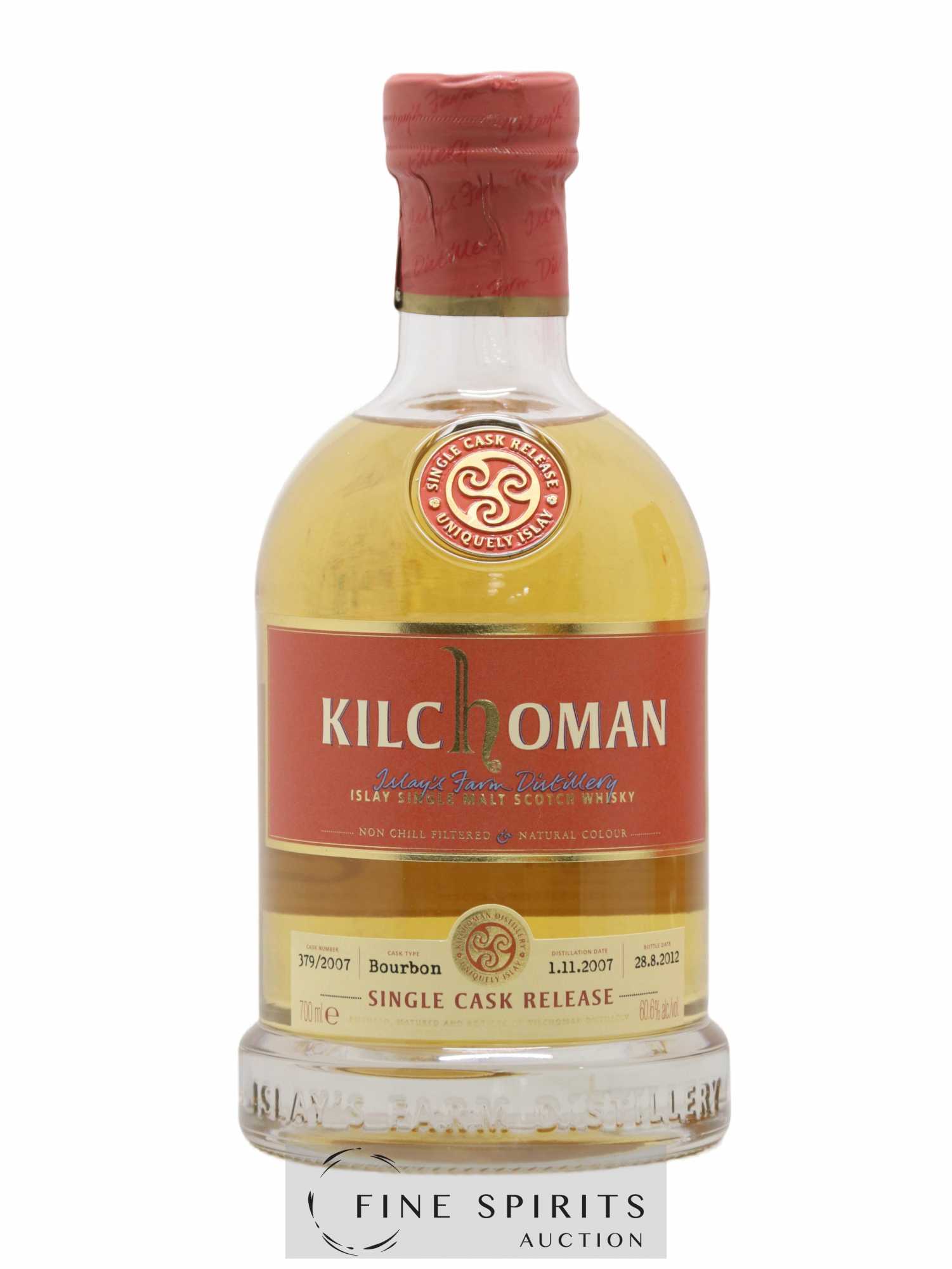 Kilchoman 2007 Of. Single Cask Release Bourbon Cask n°379-2007 - bottled 2012 - Lot de 1 bouteille - 1