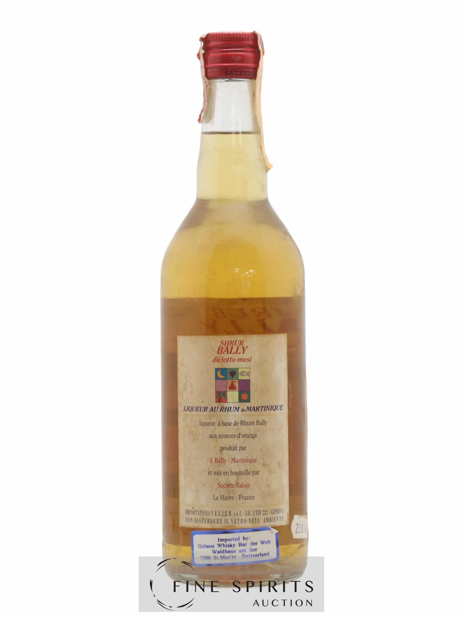Shrub Bally Valois Diciotto Mesi Velier (sans prix de réserve) - Lot de 1 bouteille - 1
