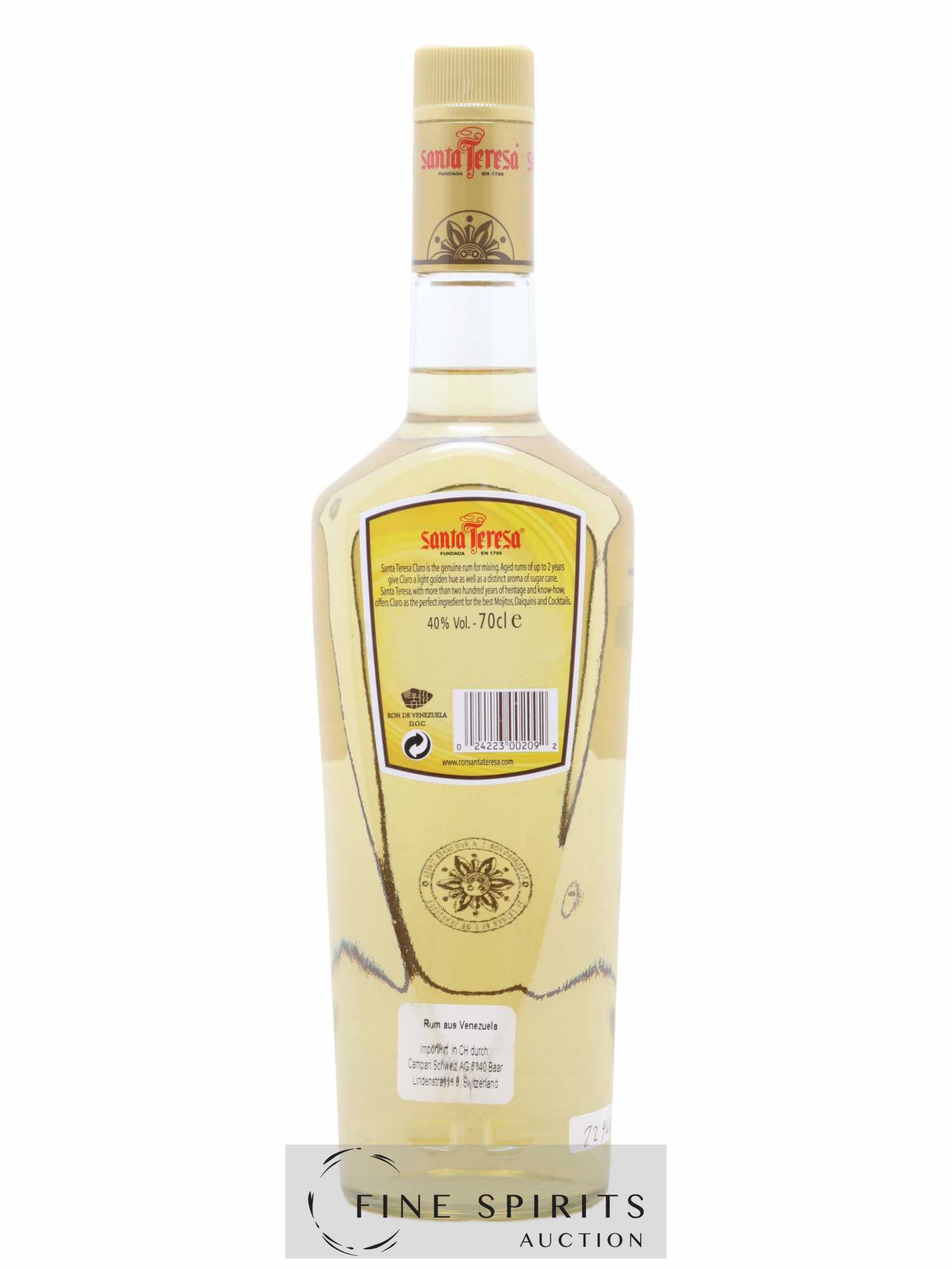 Santa Teresa 2 years Of. Claro (sans prix de réserve) - Lot de 1 bouteille - 1