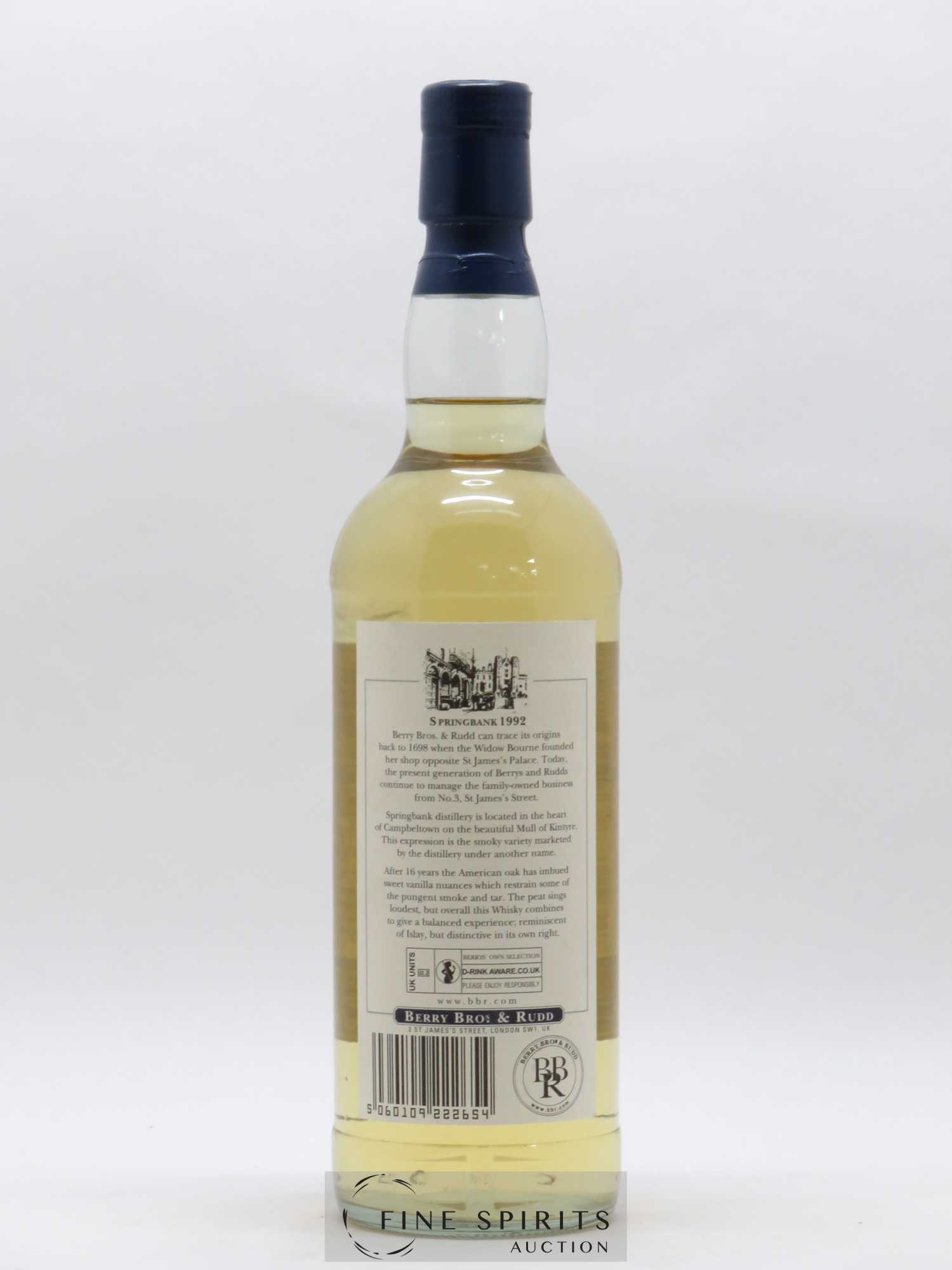 Springbank 16 years 1992 Berry Bros & Rudd Peated - Lot de 1 bouteille - 1