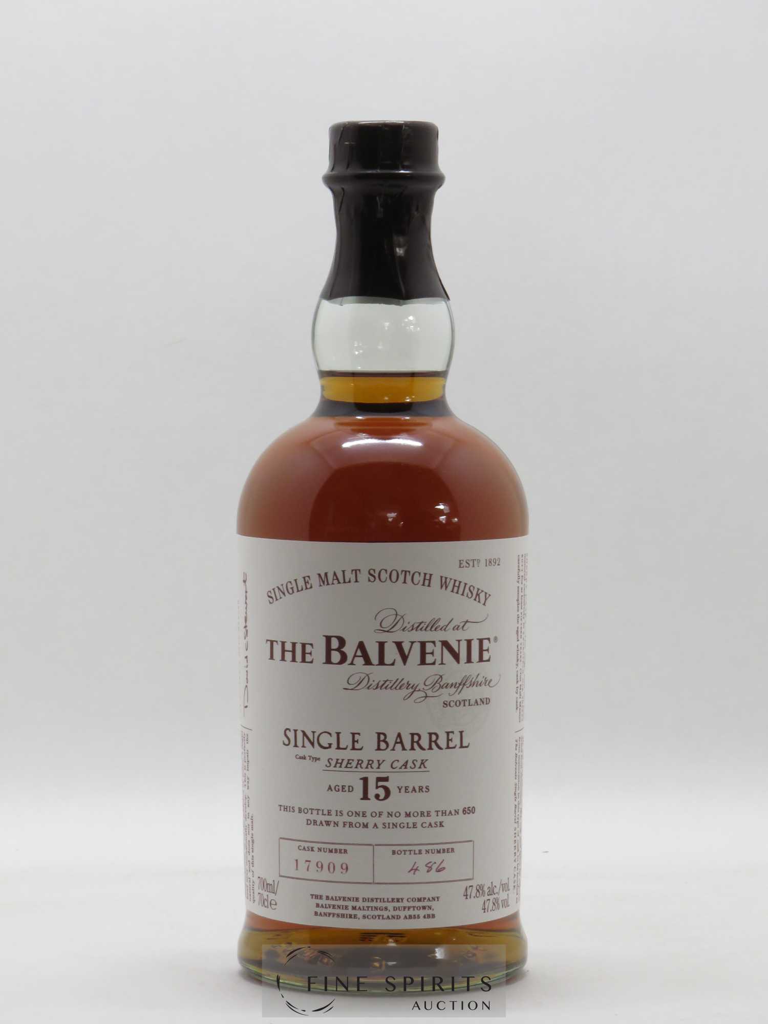 Balvenie 15 years Of. Sherry Cask n°17909 - One of 650 Single Barrel - Lot de 1 bouteille - 1