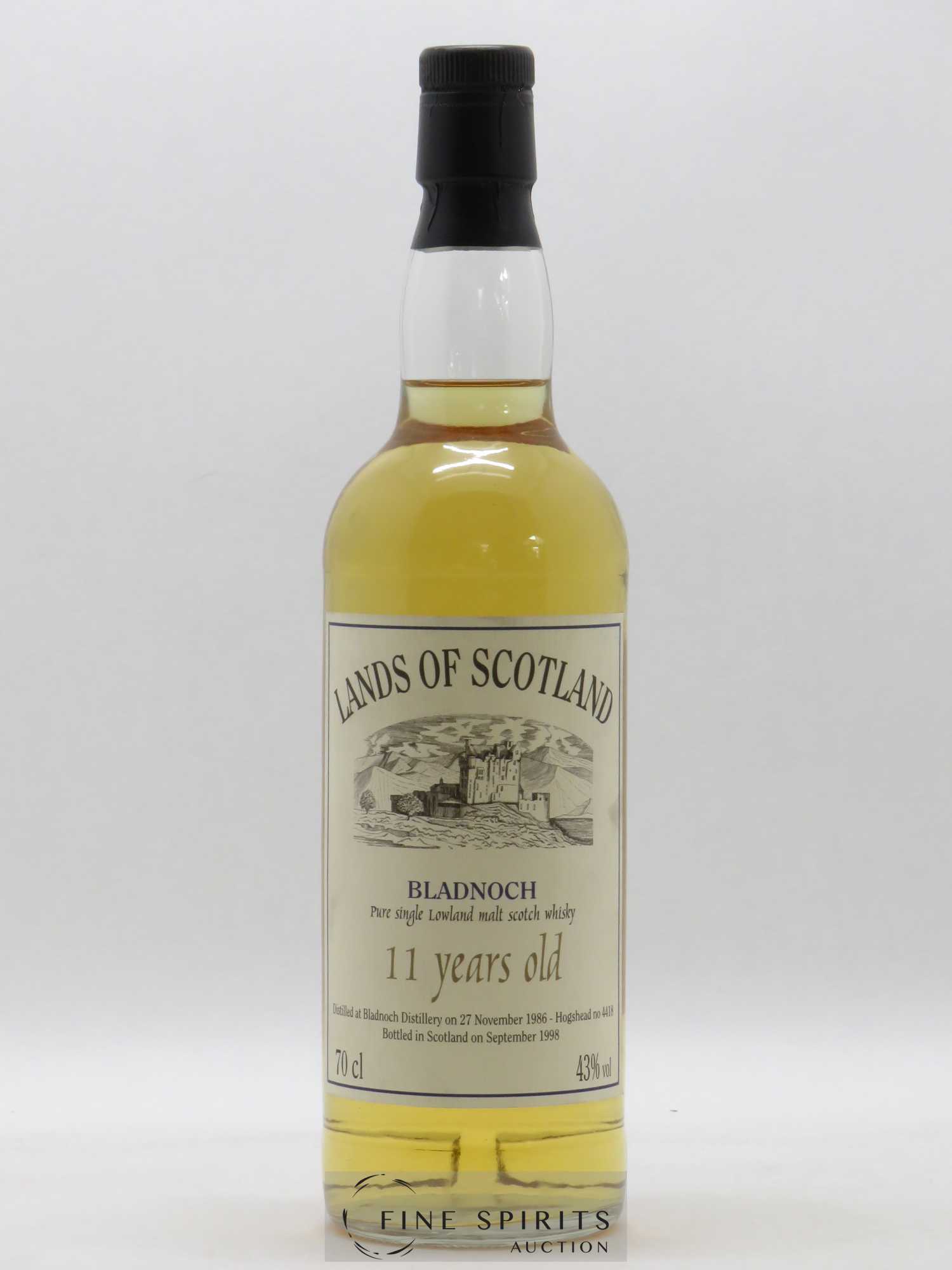 Bladnoch 11 years 1986 Velier Single Cask n°4418 Lands of Scotland - Lot de 1 bouteille - 0