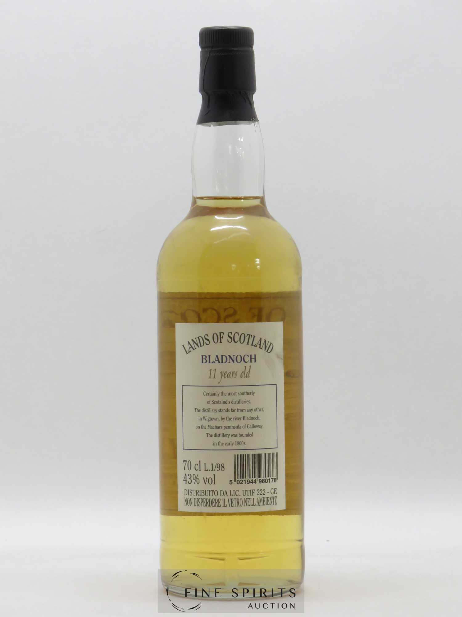 Bladnoch 11 years 1986 Velier Single Cask n°4418 Lands of Scotland - Lot de 1 bouteille - 1