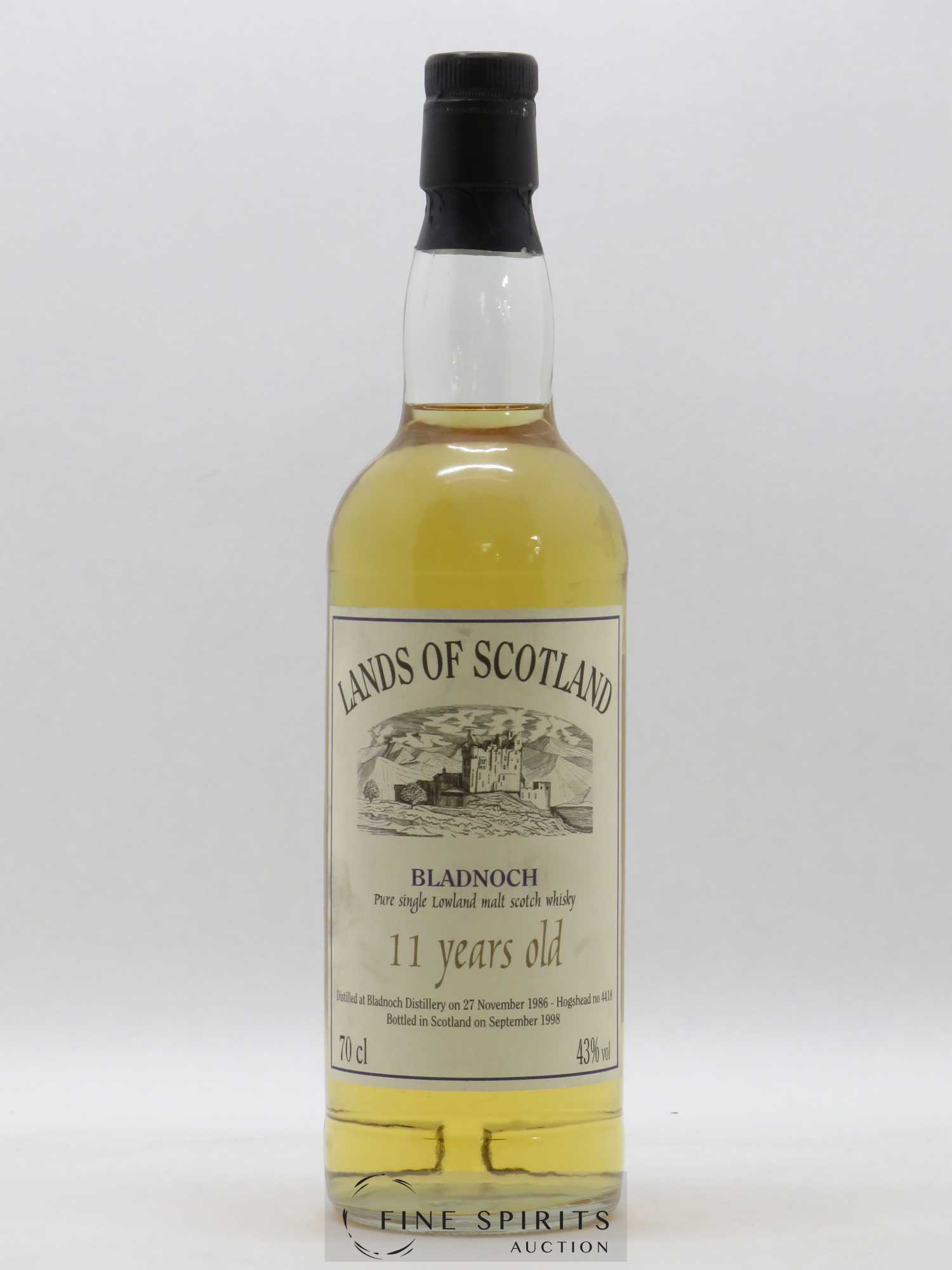 Bladnoch 11 years 1986 Velier Single Cask n°4418 Lands of Scotland - Lot de 1 bouteille - 0