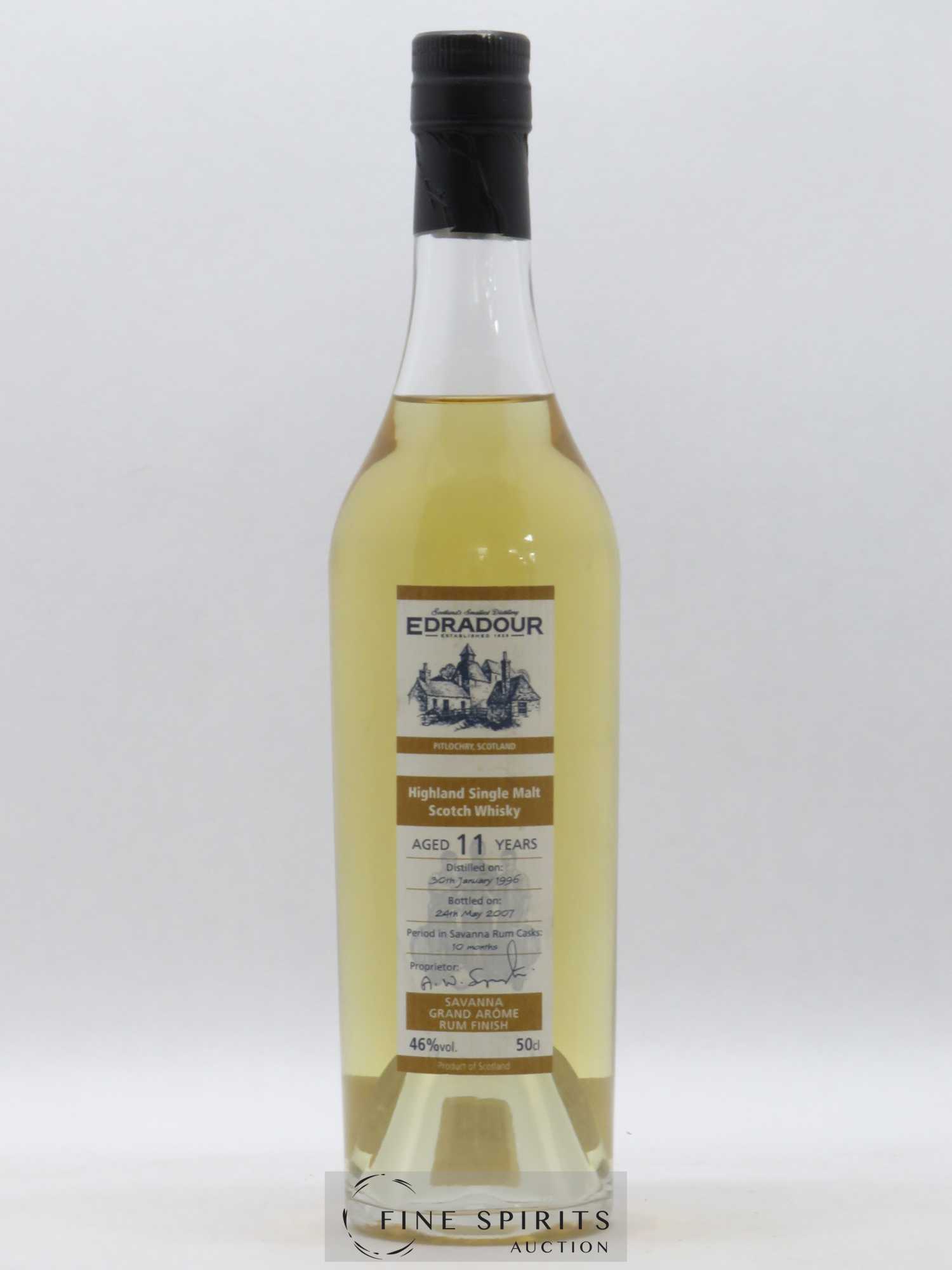 Edradour 11 years 1996 Of. Grand Arôme Rum Finish Savanna Edition 50cl - Lot de 1 bouteille - 0