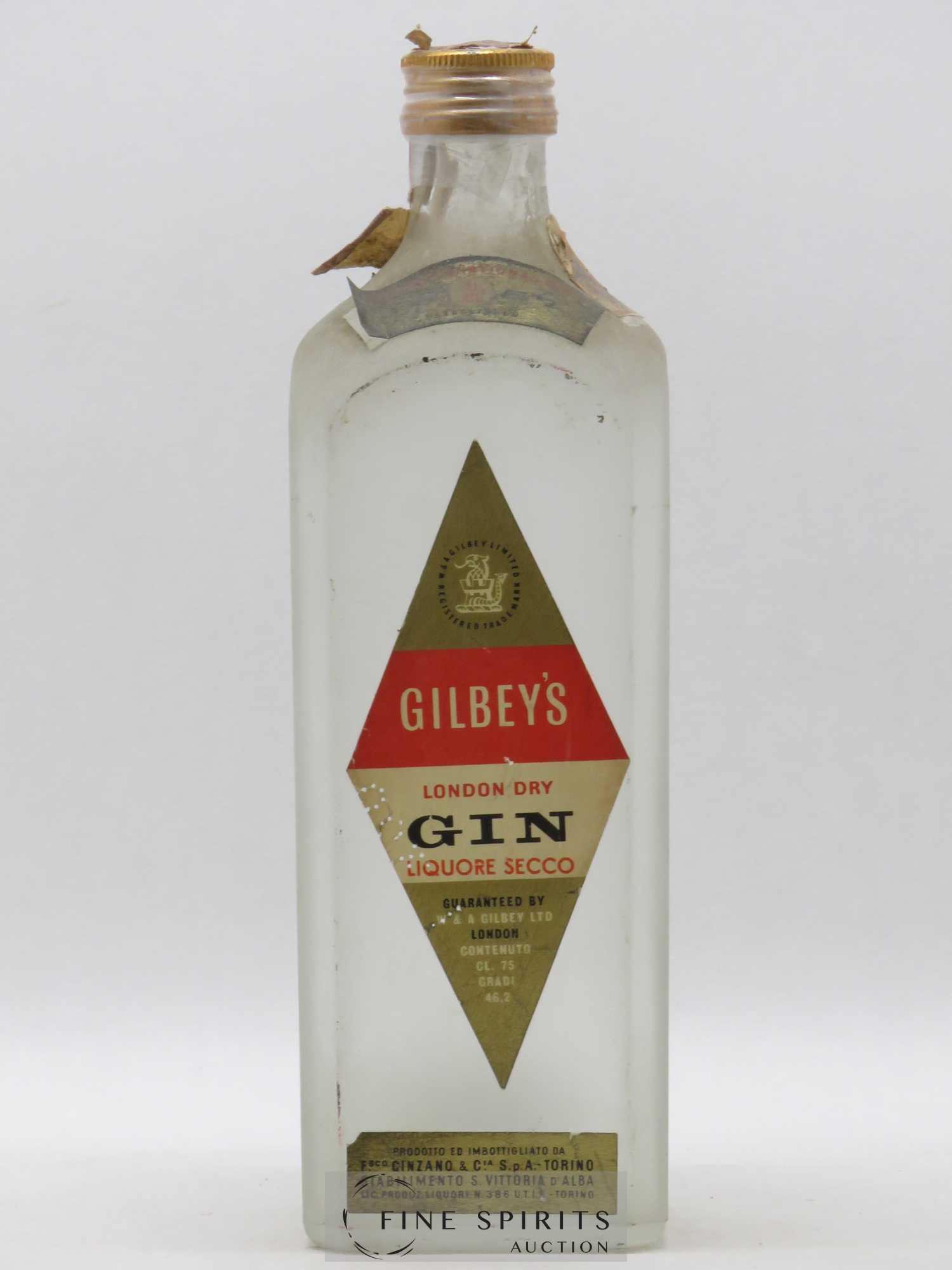 Gilbey's Of. W&A Gilbey Ltd London Cinzano & Cia SPA Torino London Dry Gin - Posten von 1 Flasche - 0