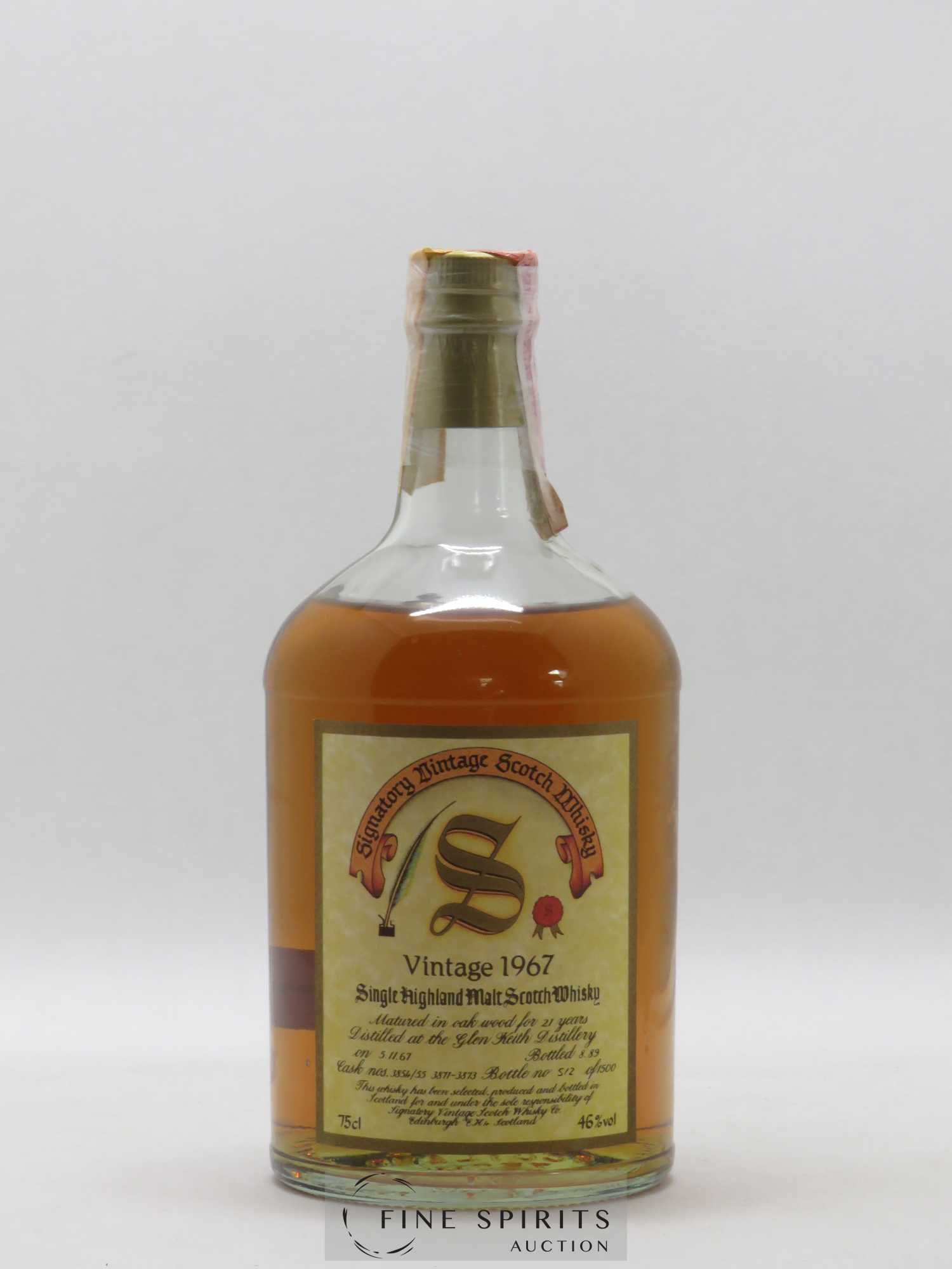 Glen Keith 21 years 1967 Signatory Vintage Small Batch Casksn° 3854-553811-13 Vintage Dumpy Cask Strength - Lot de 1 bouteille - 1