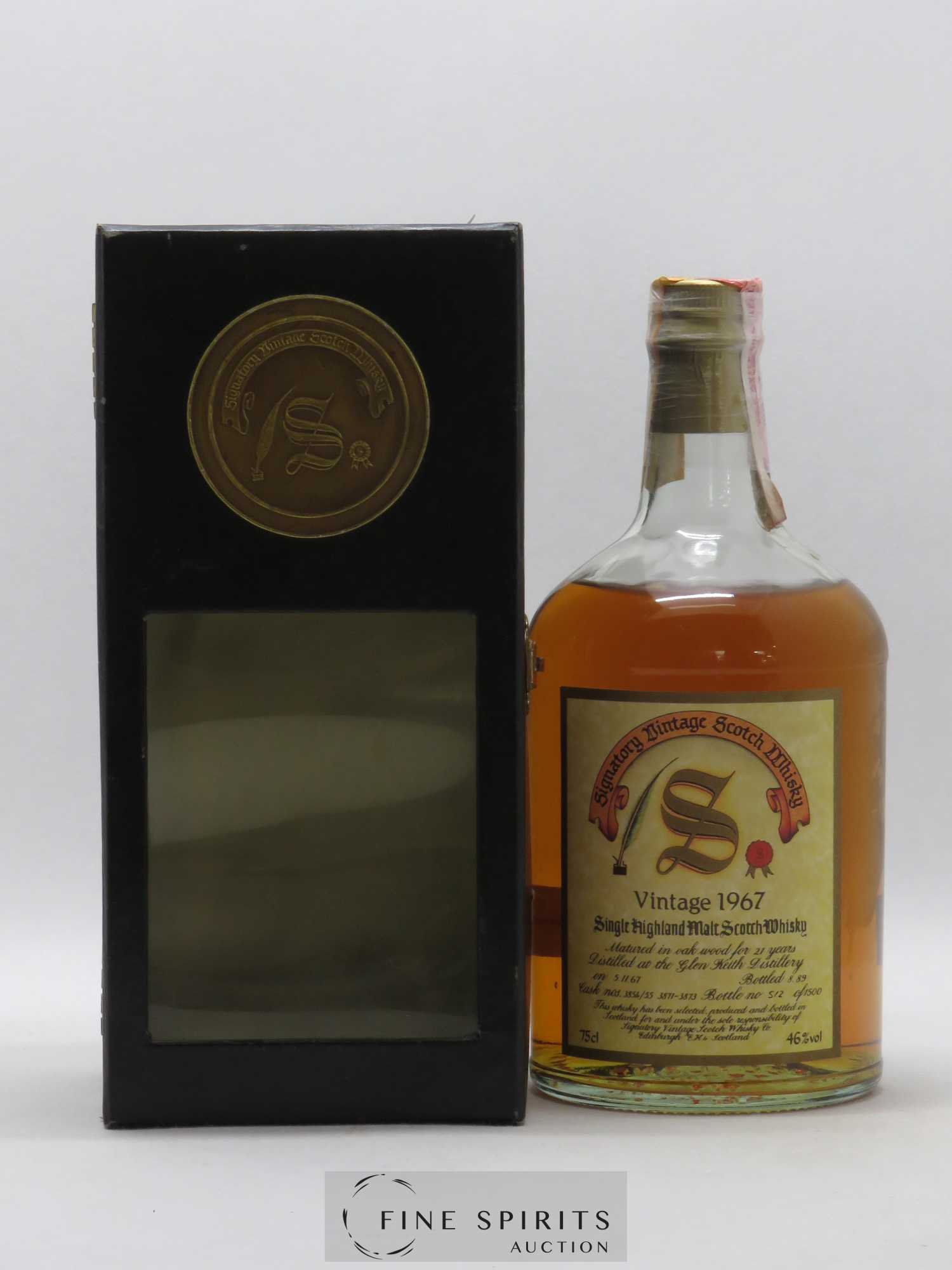 Glen Keith 21 years 1967 Signatory Vintage Small Batch Casksn° 3854-553811-13 Vintage Dumpy Cask Strength - Lot de 1 bouteille - 0