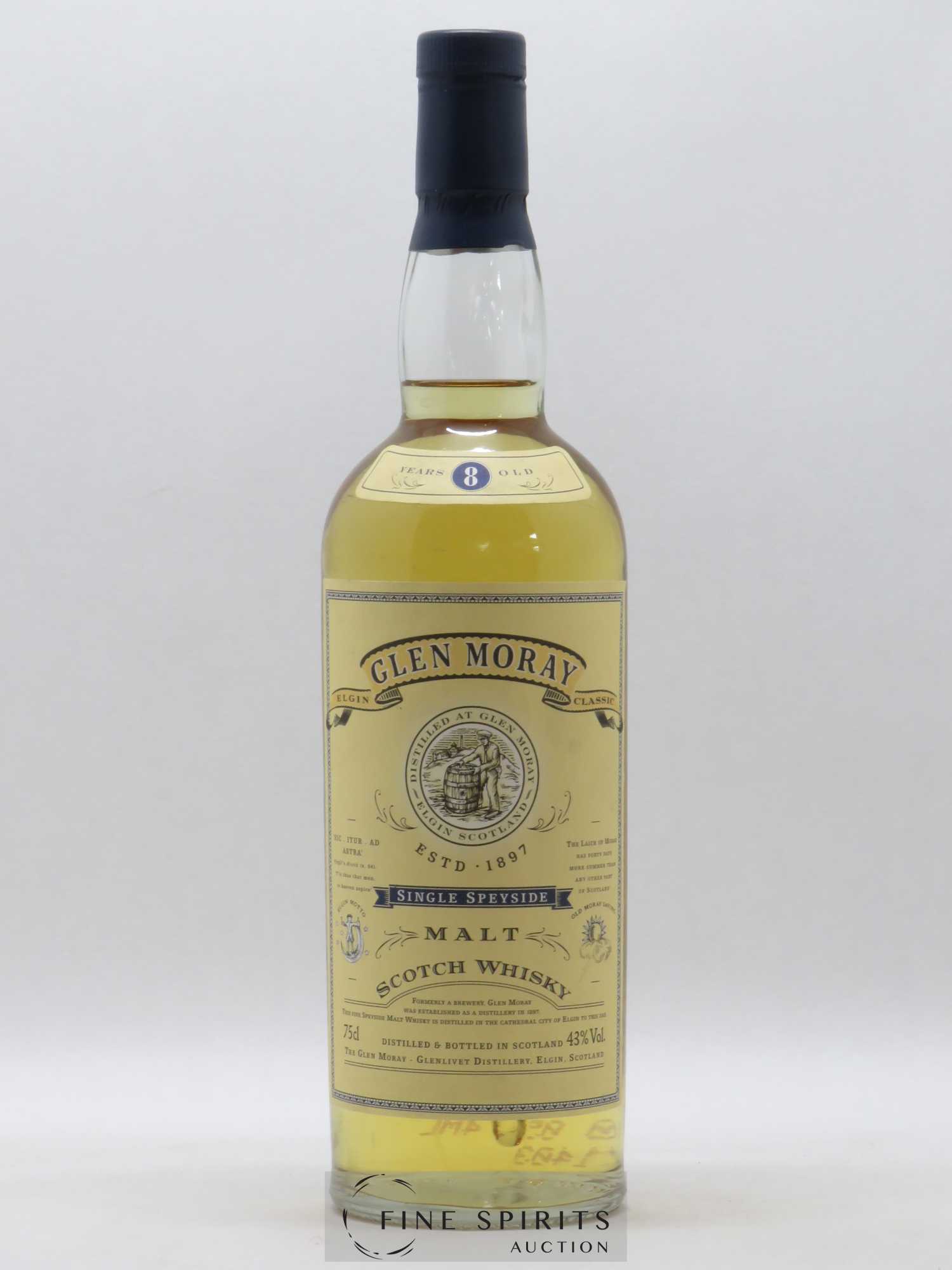 Glen Moray 8 years Of. 43° - Lot de 1 bouteille - 0