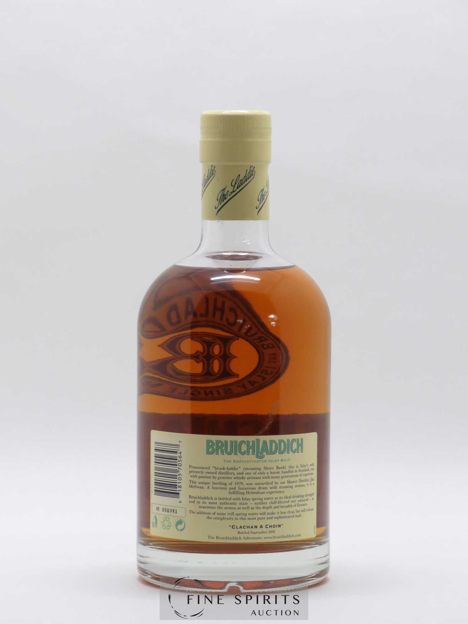Bruichladdich 1970 Of. 2002 Release - Lot of 1 bottle - 2