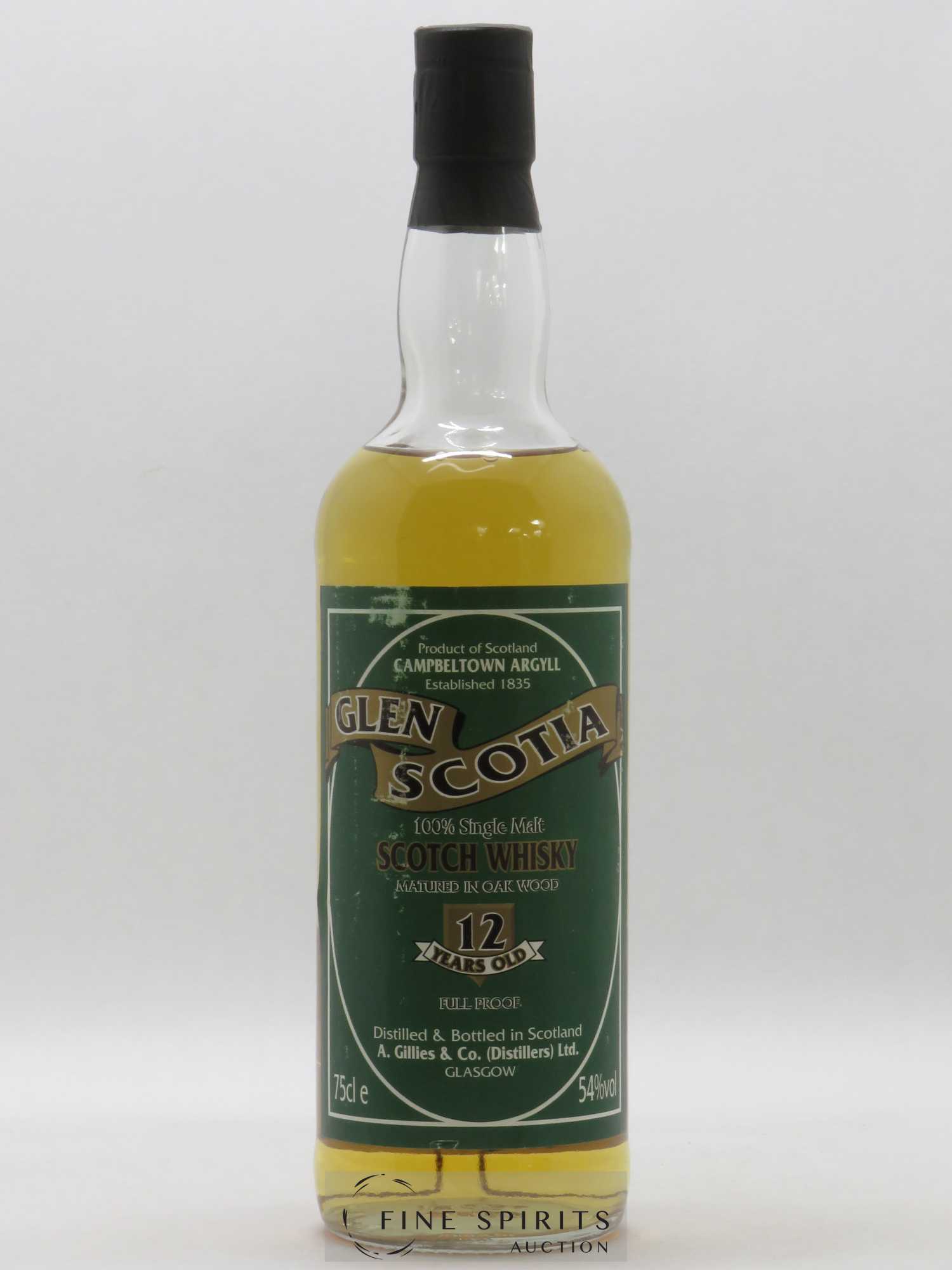 Glen Scotia 12 years Of. A. Gillies & Co Limited Edition F&G Bruino Torino Full Proof - Lot de 1 bouteille - 0