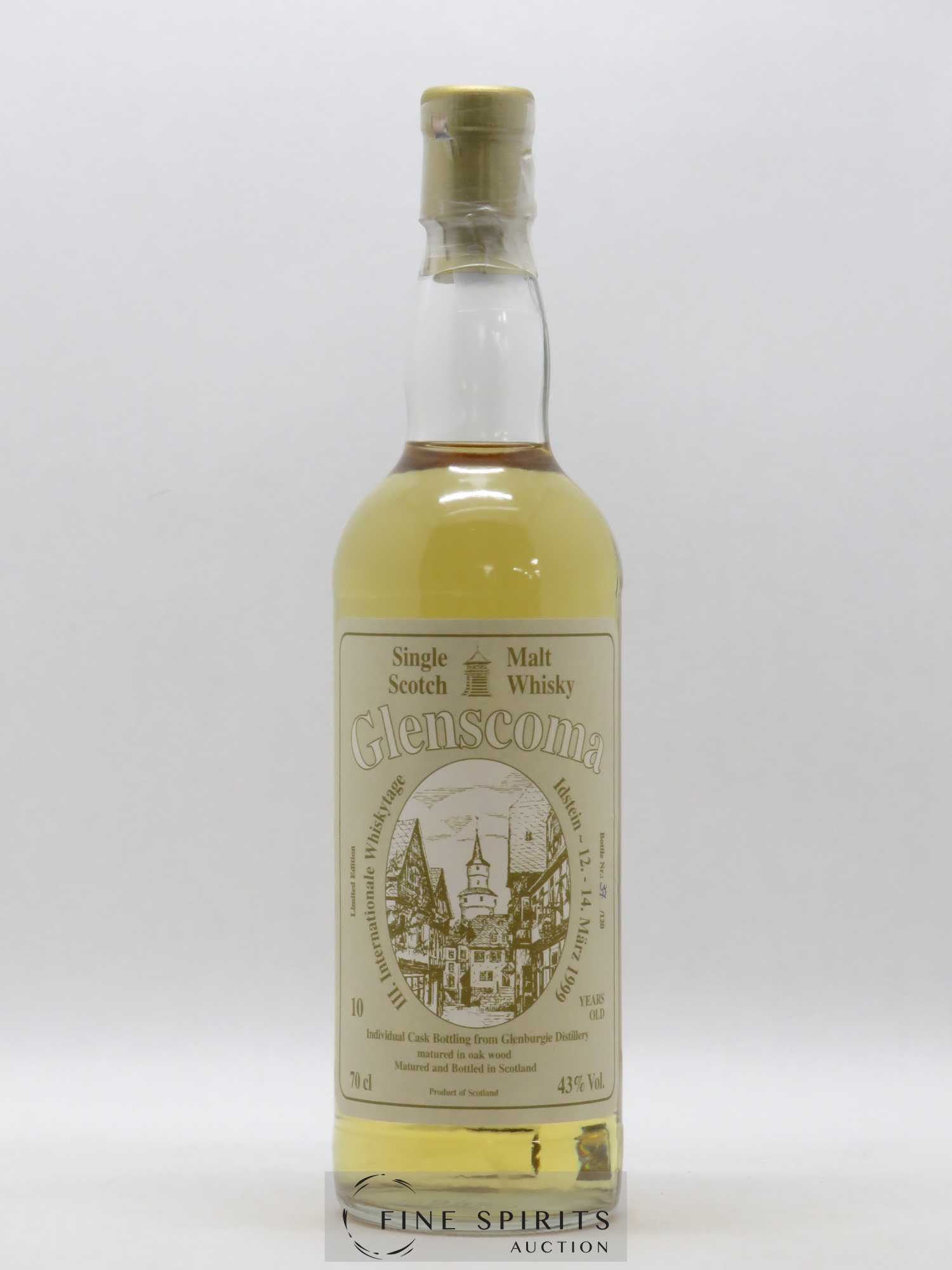 Glenburgie 10 years Of. III.Internationale Whiskytage, 14 Mars 1999 Limited Edition 120 Bottles Glenscoma - Lot de 1 bouteille - 1