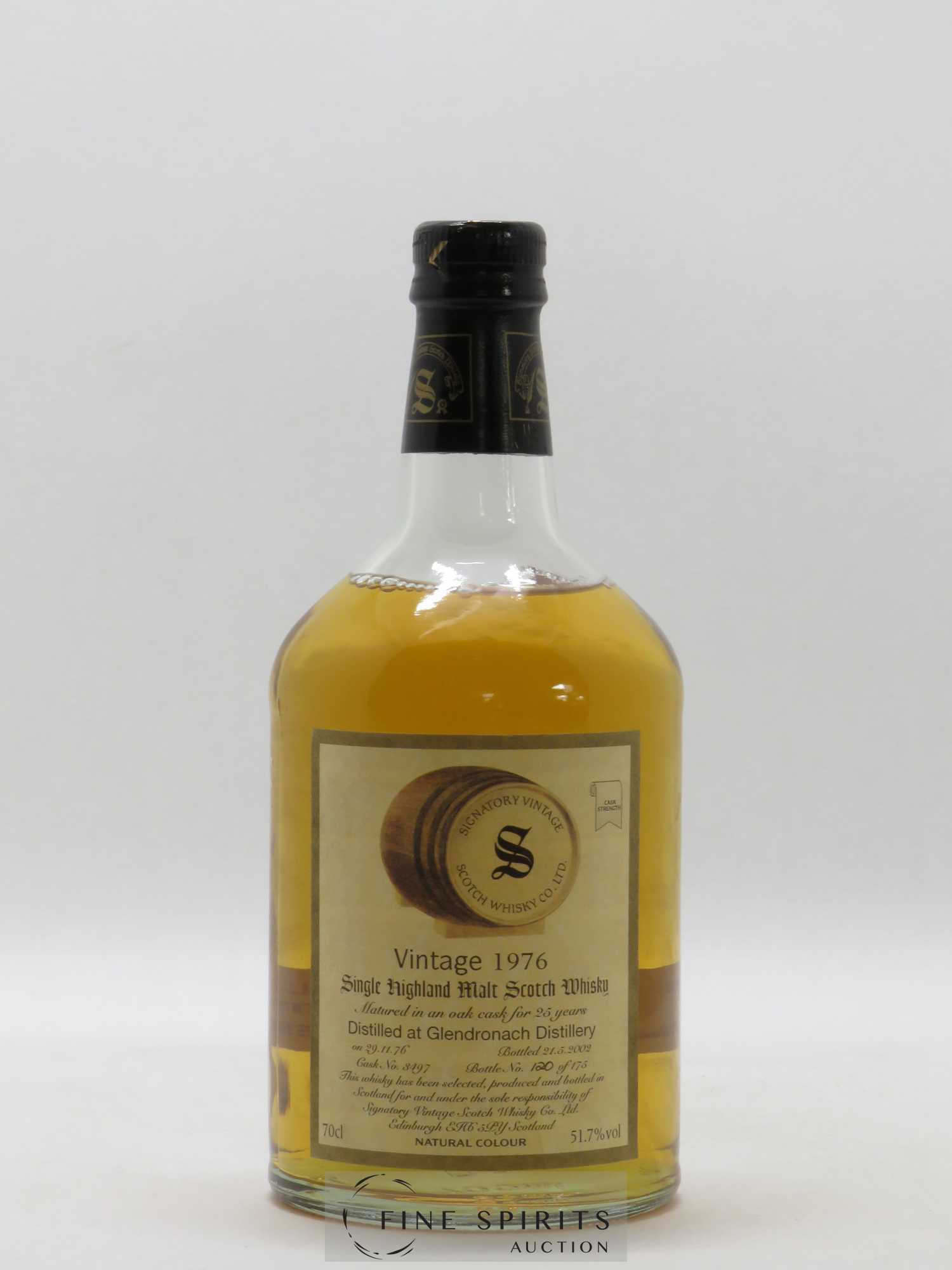 Glendronach 25 years 1976 Signatory Vintage Cask n°3497 - One of 175 - bottled 2002 Cask Strength - Lot de 1 bouteille - 1