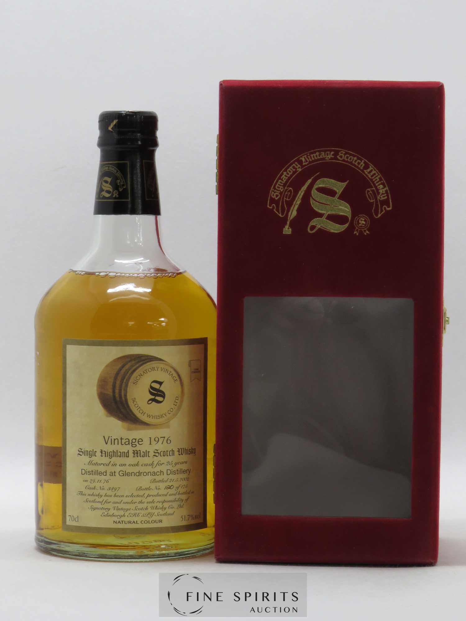 Glendronach 25 years 1976 Signatory Vintage Cask n°3497 - One of 175 - bottled 2002 Cask Strength - Lot de 1 bouteille - 0