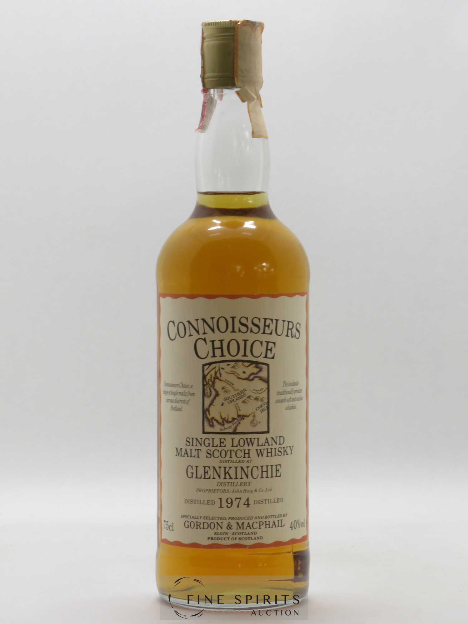 Glenkinchie 1974 Gordon & MacPhail Old Map Label John Haig & Co Ltd Connoisseurs Choice - Lot de 1 bouteille - 1