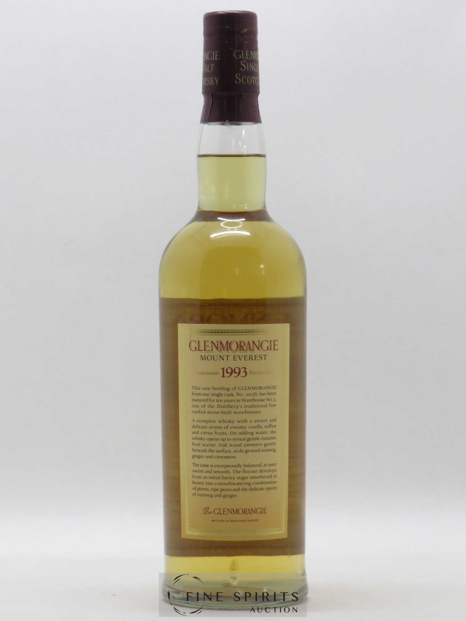 Glenmorangie 1993 Of. Anniversary Edition Malt Limited Edition 408 Bottles Rebecca Stephens Mount Everest - Lot de 1 bouteille - 1