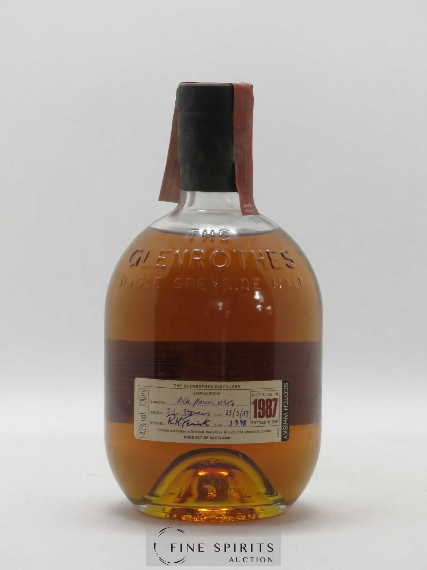 Glenrothes 1987 Of. Berry Bros & Rudd bottled in 1999 Sample Room - Lot de 1 bouteille - 1
