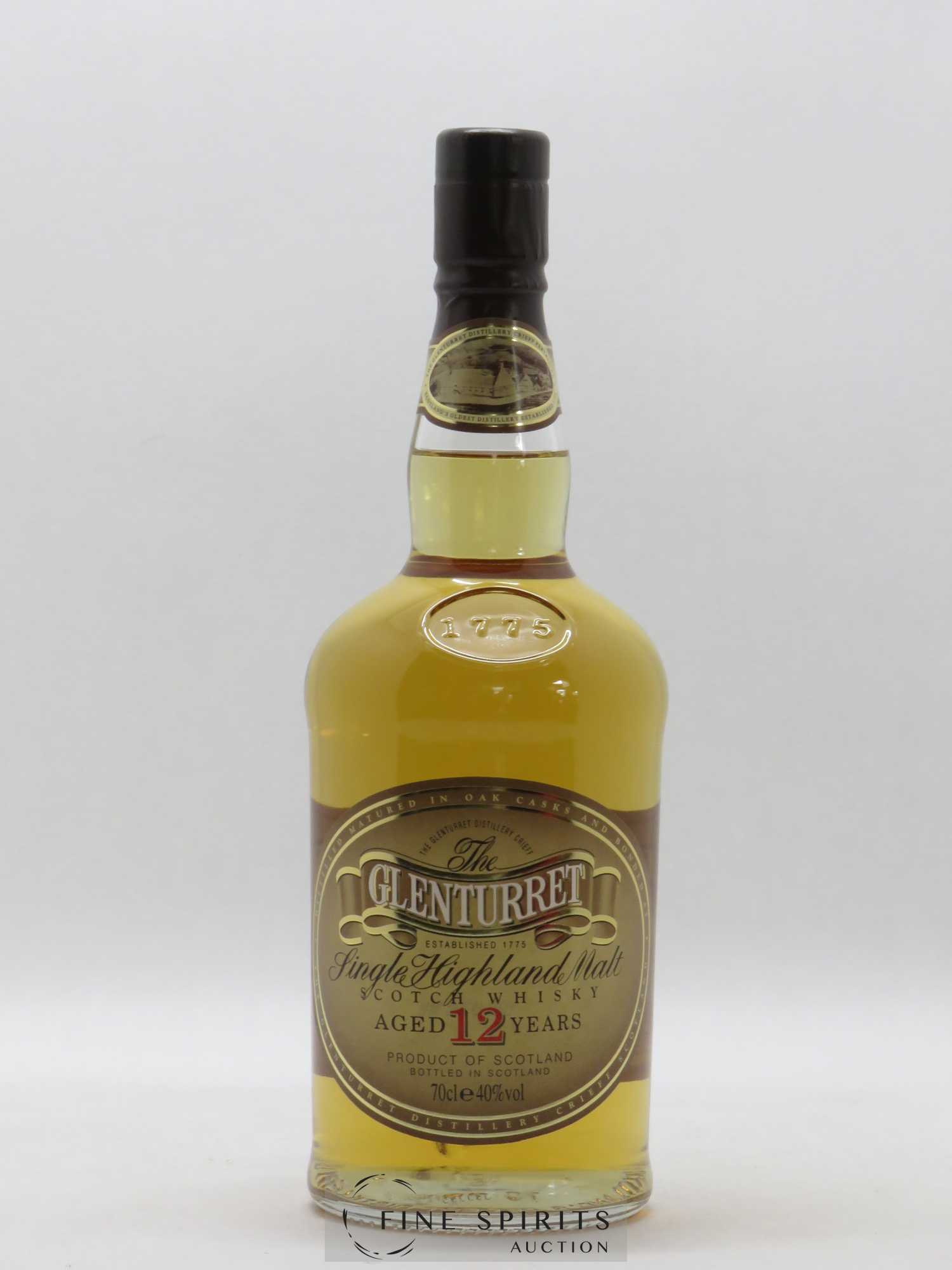 Glenturret 12 years Of. 1775 Single Highland Malt Scotch Whisky - Lot de 1 bouteille - 1