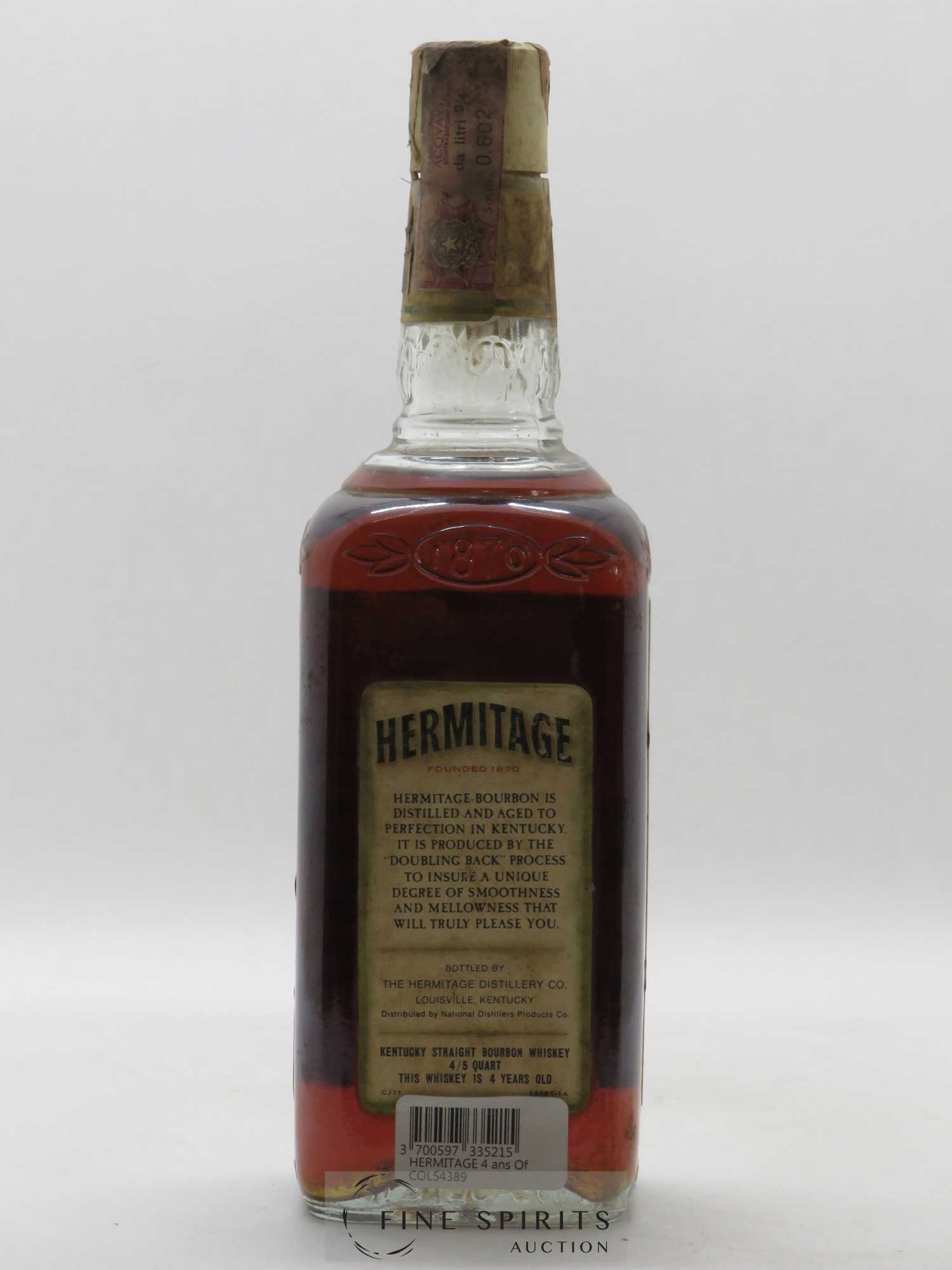 Hermitage 4 years Of. The Hermitage Distillery Co. - Lot de 1 bouteille - 1
