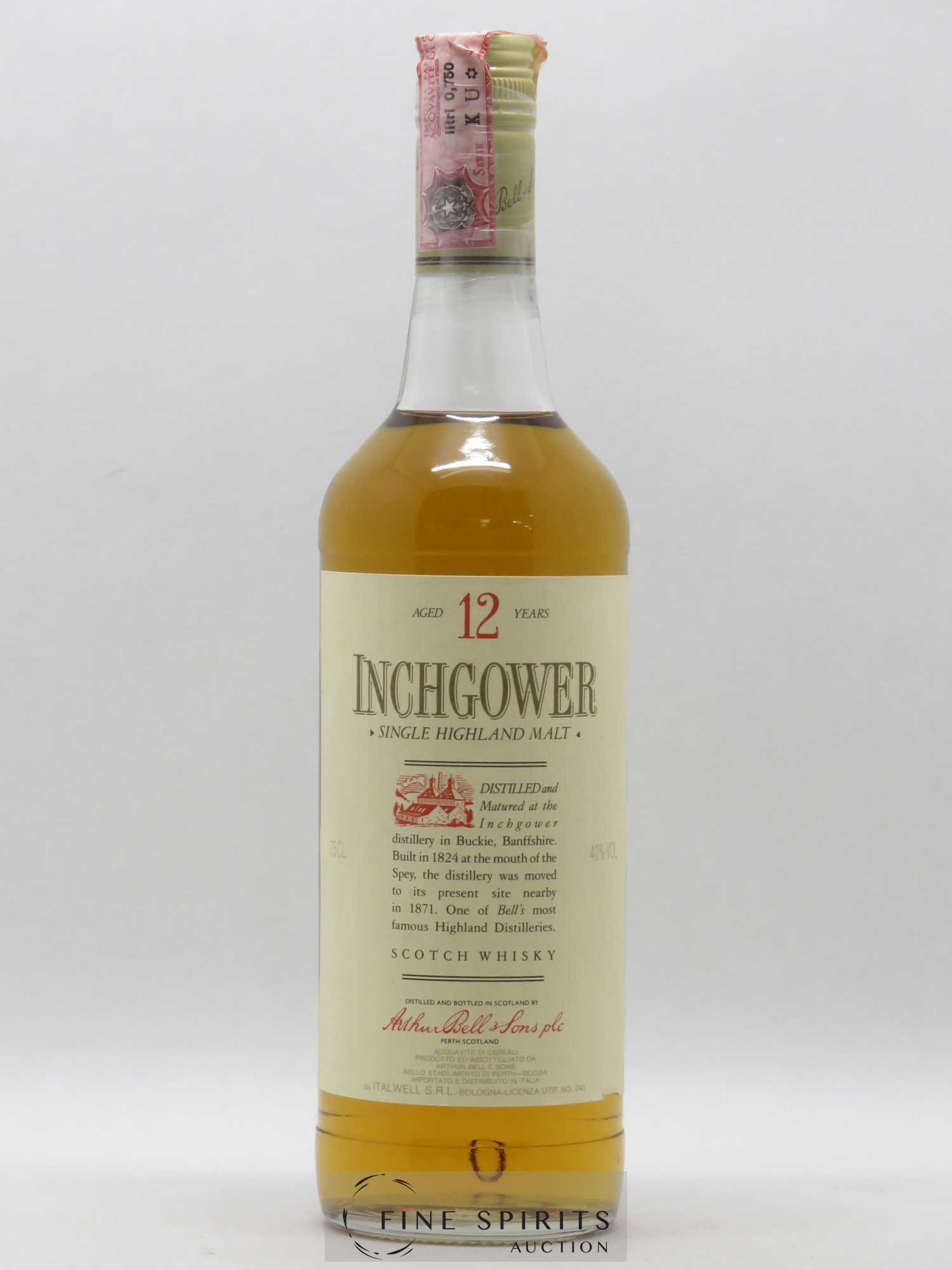 Inchgower 12 years Of. Arthur Bell & Sons Plc Single Highland Malt - Lot of 1 bottle - 1