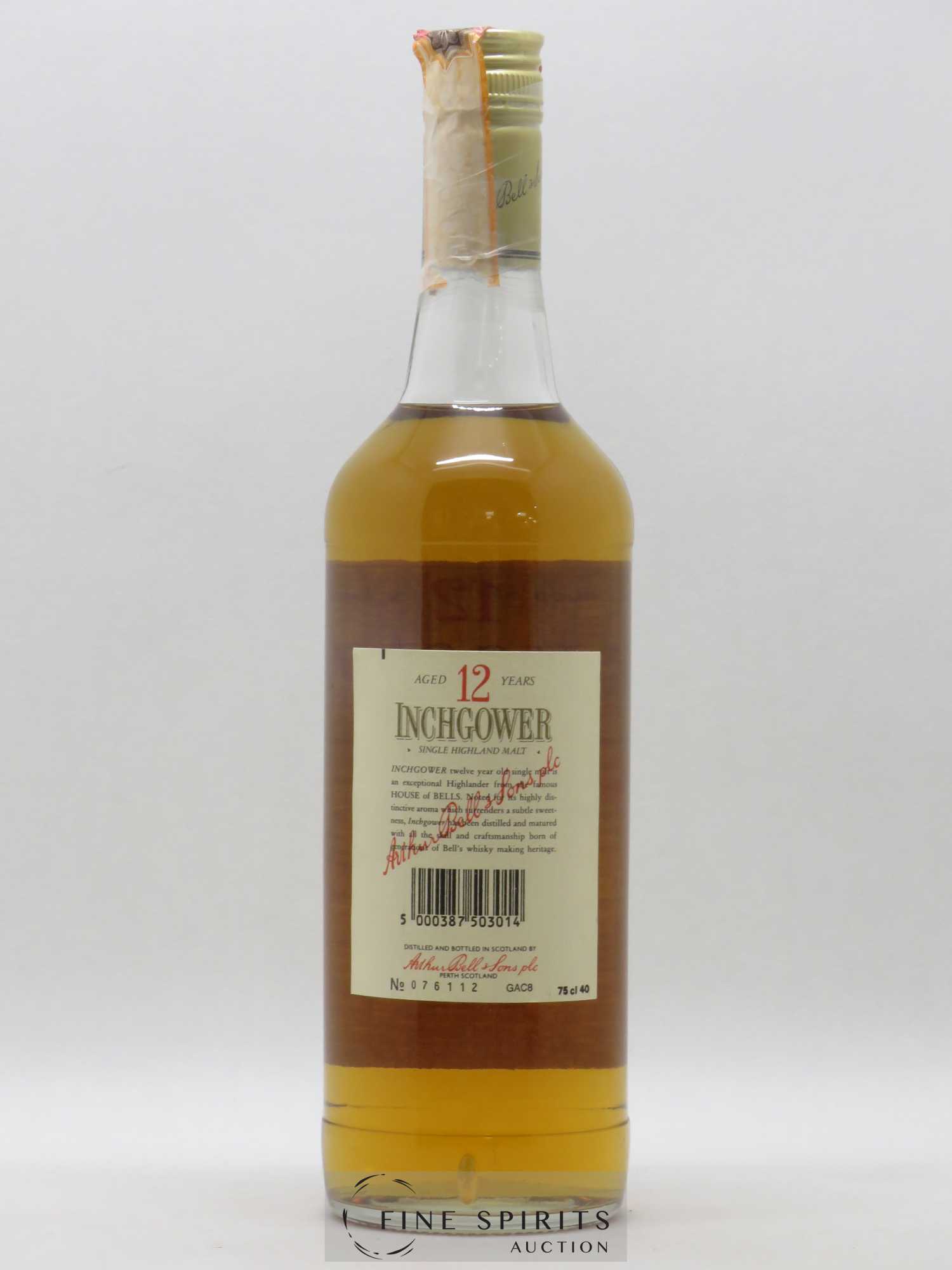 Inchgower 12 years Of. Arthur Bell & Sons Plc Single Highland Malt - Lot of 1 bottle - 2