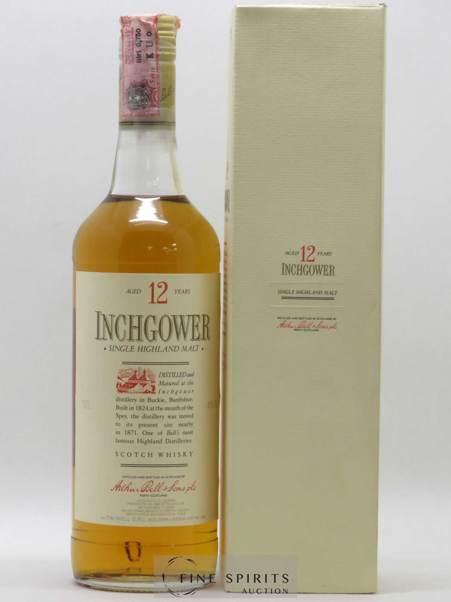 Inchgower 12 years Of. Arthur Bell & Sons Plc Single Highland Malt - Lot of 1 bottle - 0