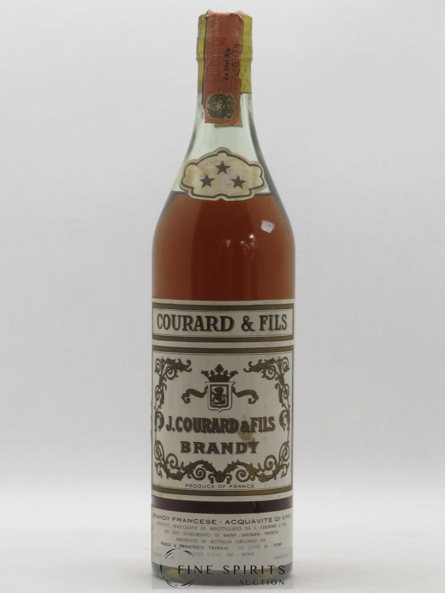 J. Courard & Fils Of. Brandy Paolo & Francesco Trimani, Rome Three Stars - Posten von 1 Flasche - 0