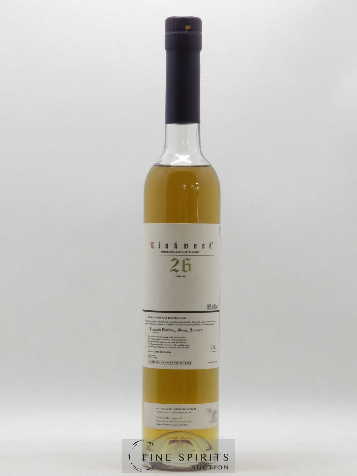Linkwood 26 years 1981 Of. Rum Cask for 14 years Limited Edition 1260 Bottles Natural Cask Strength 50cl - Posten von 1 Flasche - 1