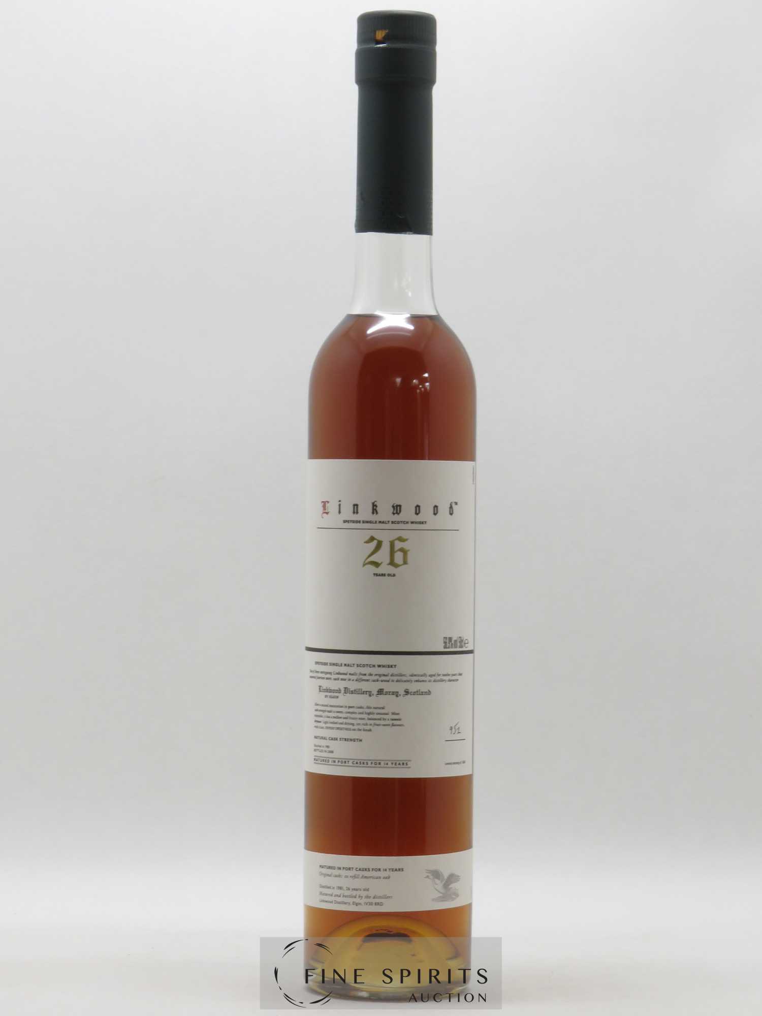 Linkwood 26 years 1981 Of. Port Cask for 14 years Limited Edition 1260 Bottles Natural Cask Strength 50cl - Lot de 1 bouteille - 1