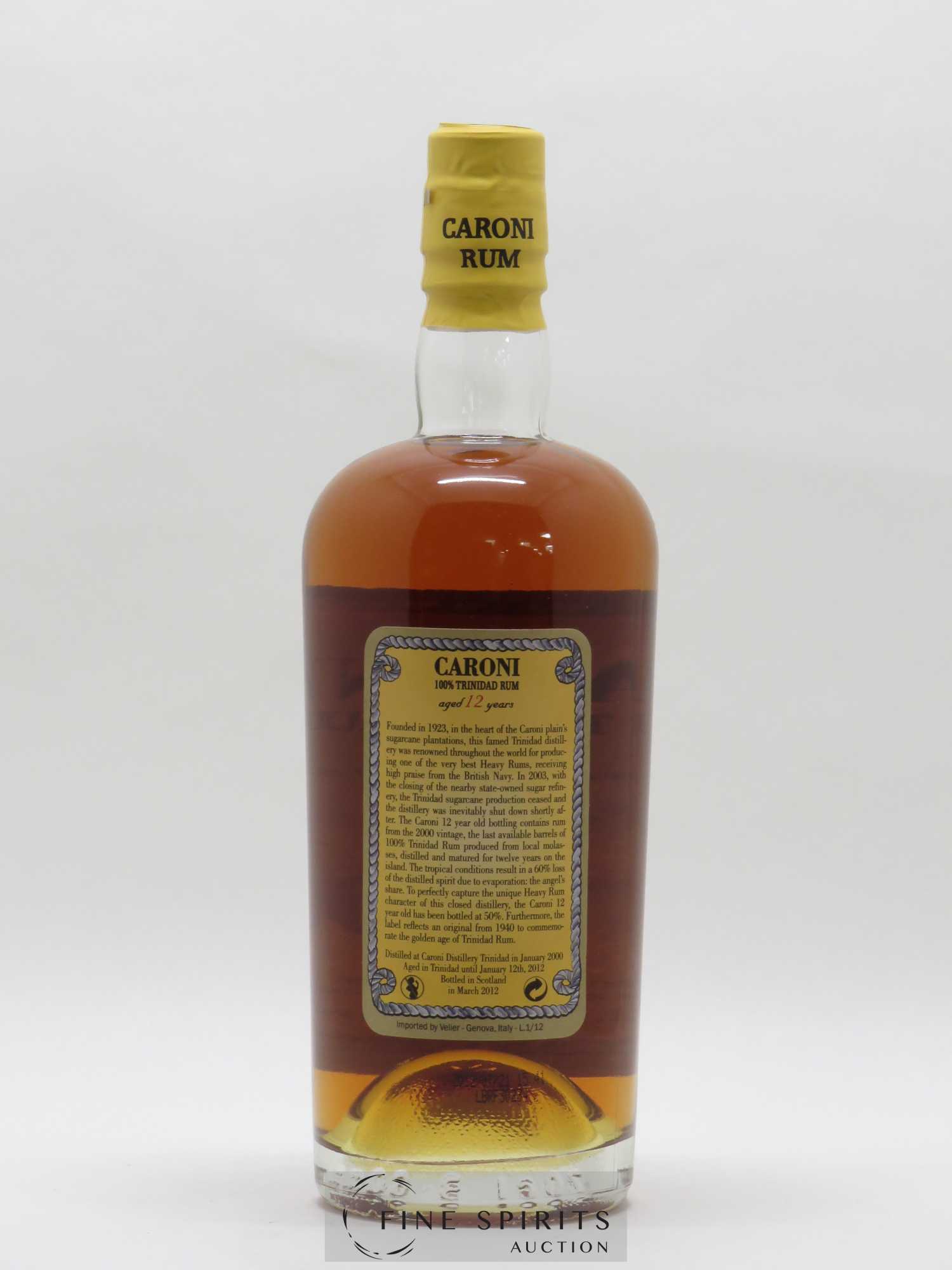 Caroni 12 years 2000 Velier 100° Proof bottled 2012 Extra Strong extra strong 100°proof - Lot de 1 bouteille - 1