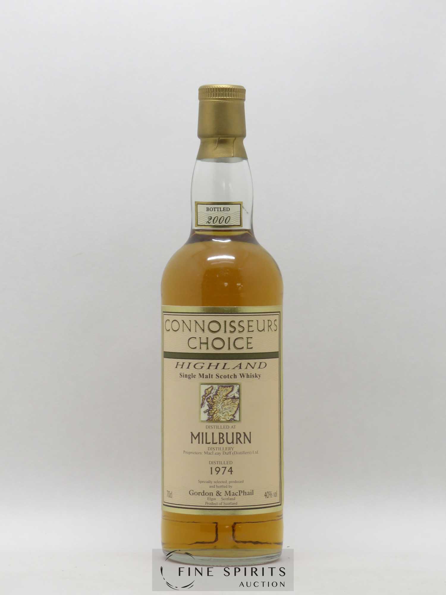 Millburn 1974 Gordon & MacPhail Map Label bottled 2000 MacLeay Duff Distillers Ltd Connoisseurs Choice - Lot de 1 bouteille - 1