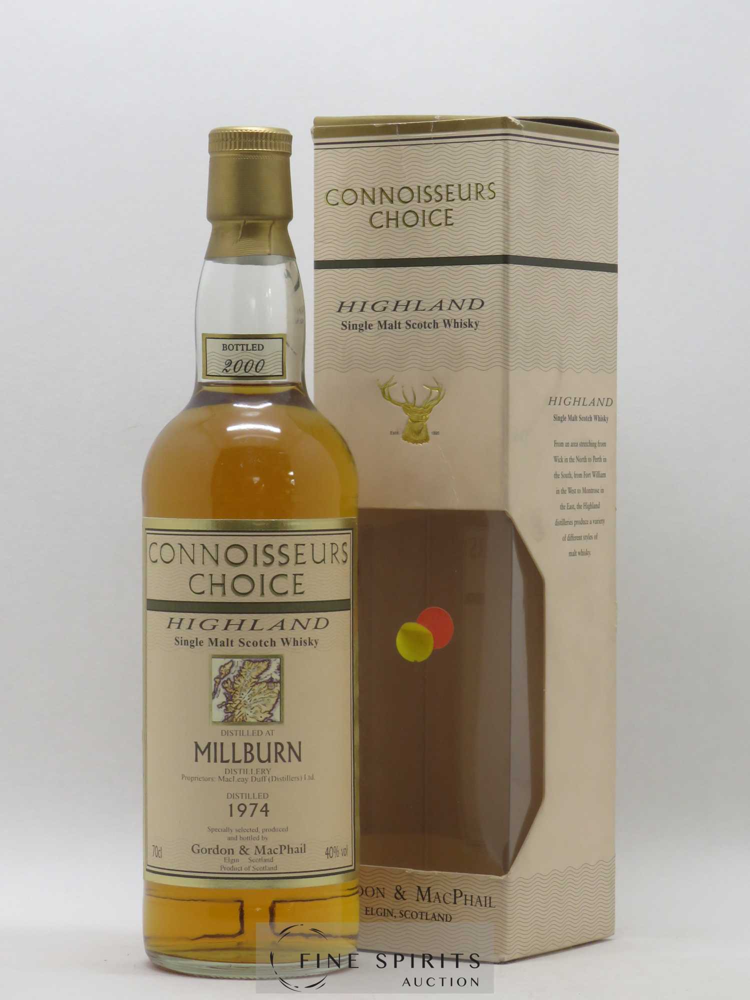 Millburn 1974 Gordon & MacPhail Map Label bottled 2000 MacLeay Duff Distillers Ltd Connoisseurs Choice - Lot de 1 bouteille - 0