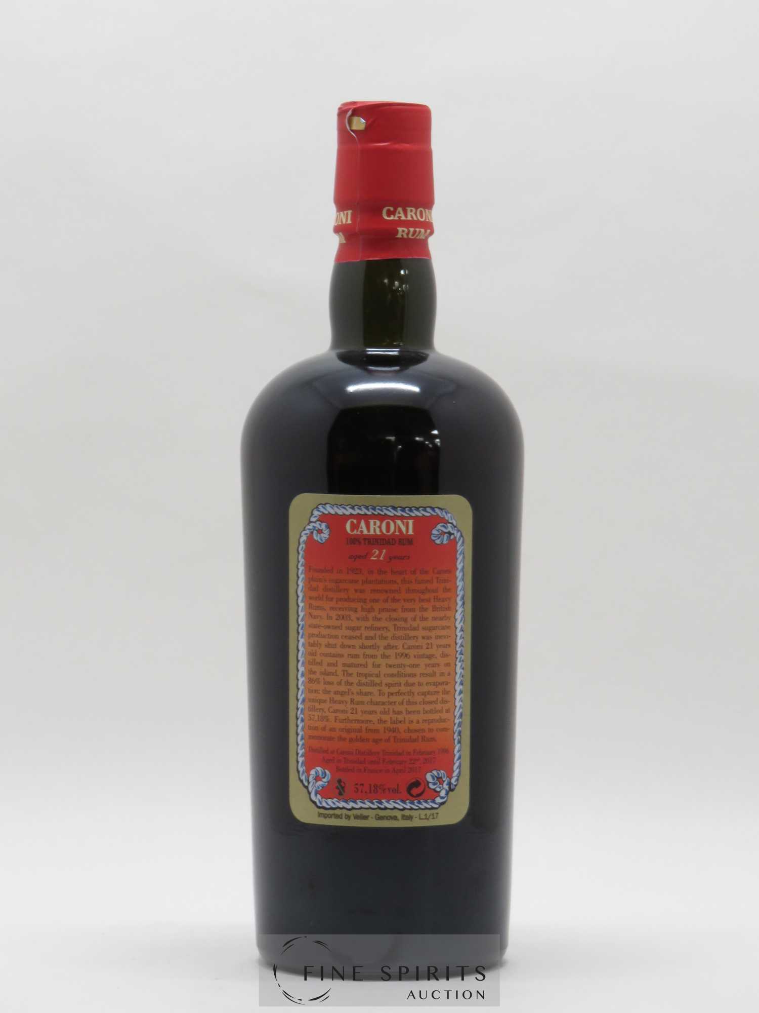 Caroni 21 years 1996 Of. 100° Imperial Proof bottled 2017 Velier Extra Strong extra strong 100°imperial proof - Lot of 1 bottle - 2