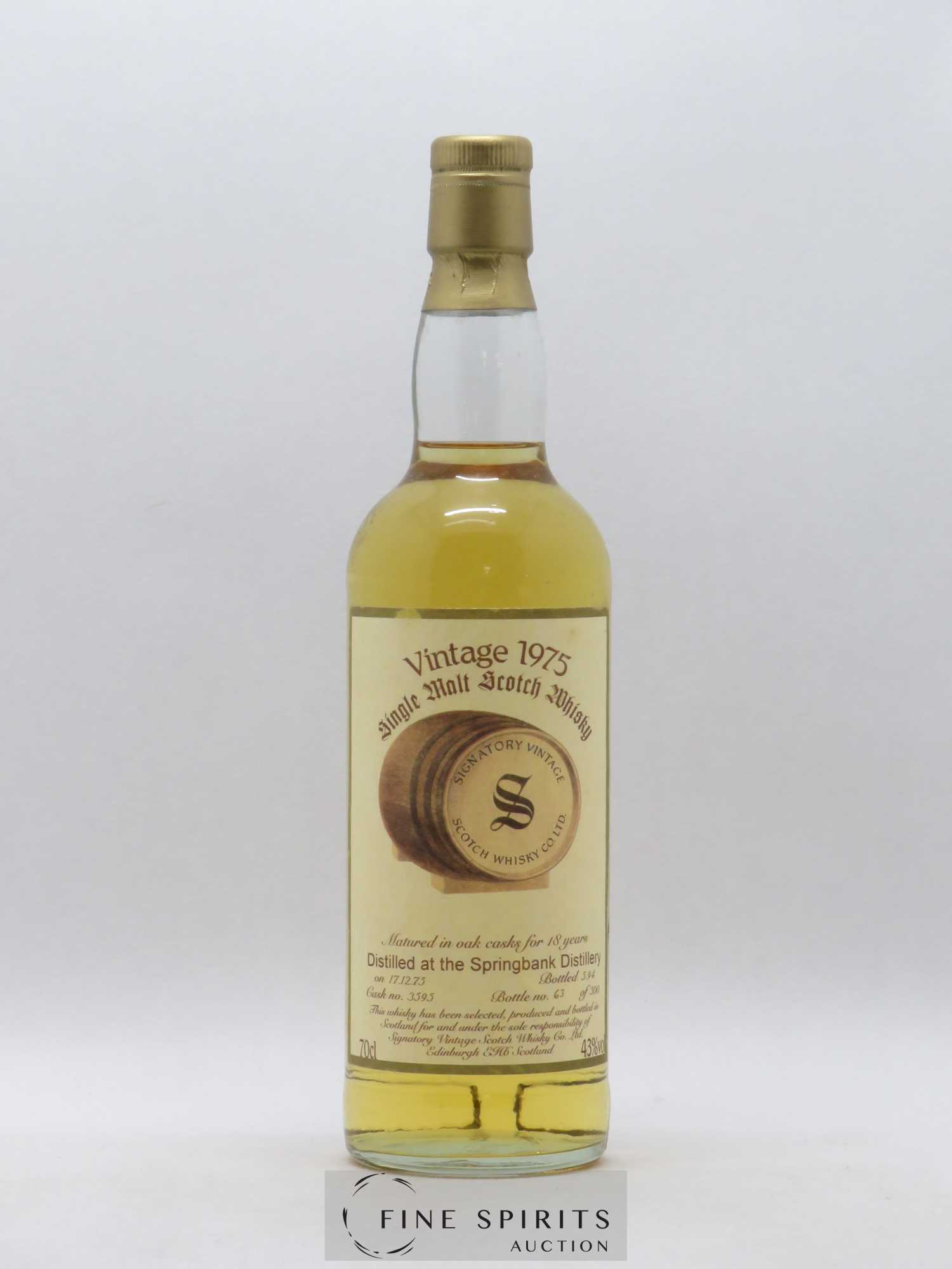 Springbank 18 years 1975 Signatory Vintage Single Cask n°3595 - Lot de 1 bouteille - 1