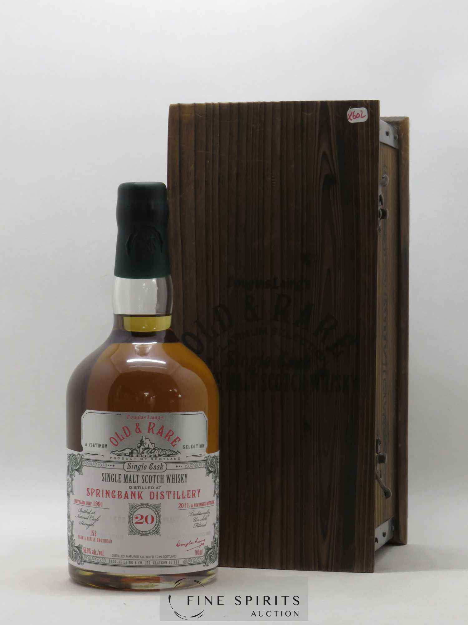 Springbank 20 years 1991 Douglas Laing Single Refill Hogshead Cask Limited Edition 158 Bottles Old & Rare Platinum Selection - Lot de 1 bouteille - 0