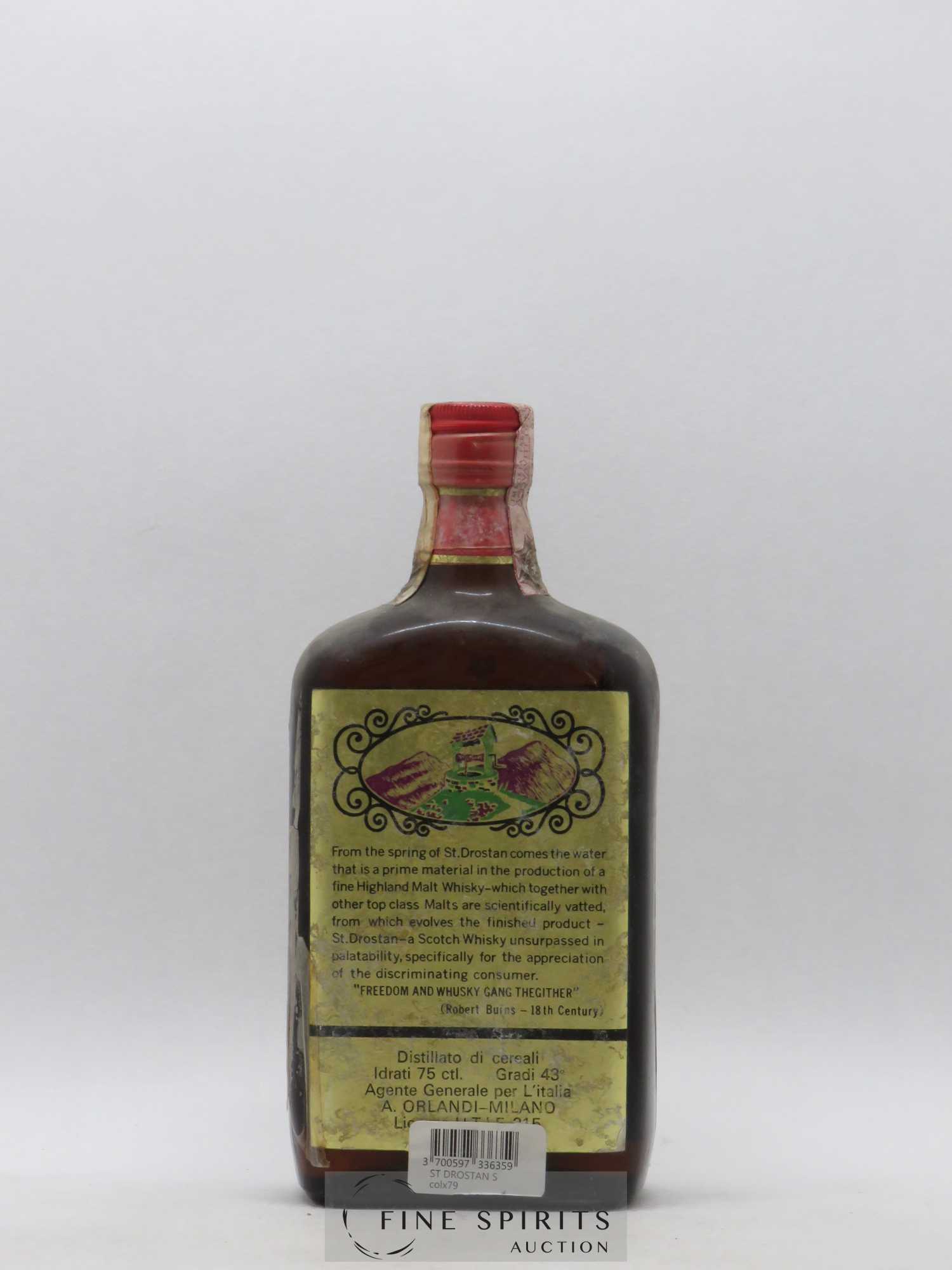 St Drostan's Of. Aberlour Glenlivet Duncan Fraser & Co Ltd Pure Vatted Malt - Lot de 1 bouteille - 1