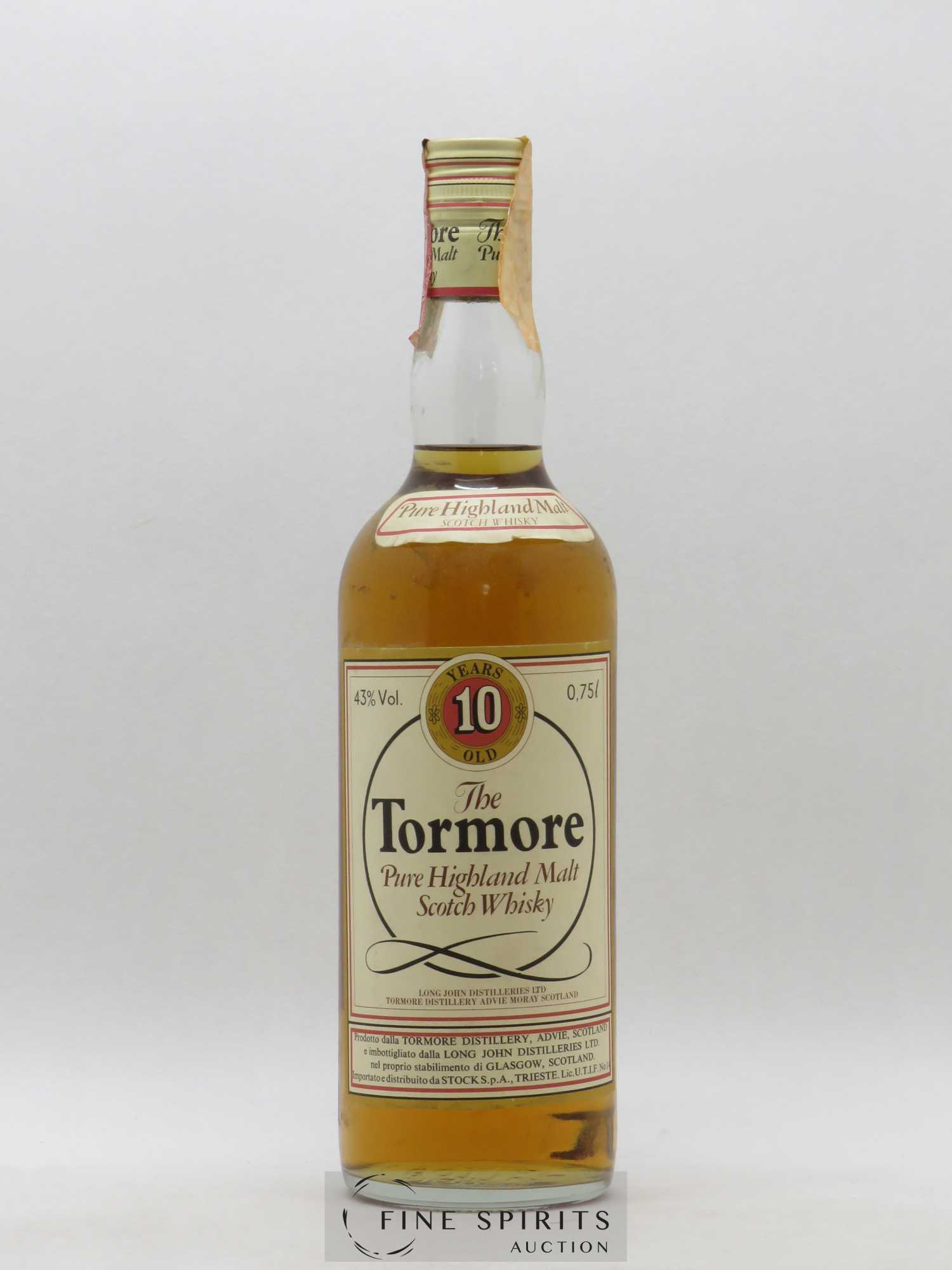 Tormore 10 years Of. Long John Distilleries Ltd Stock SPA, Trieste - Lot de 1 bouteille - 1
