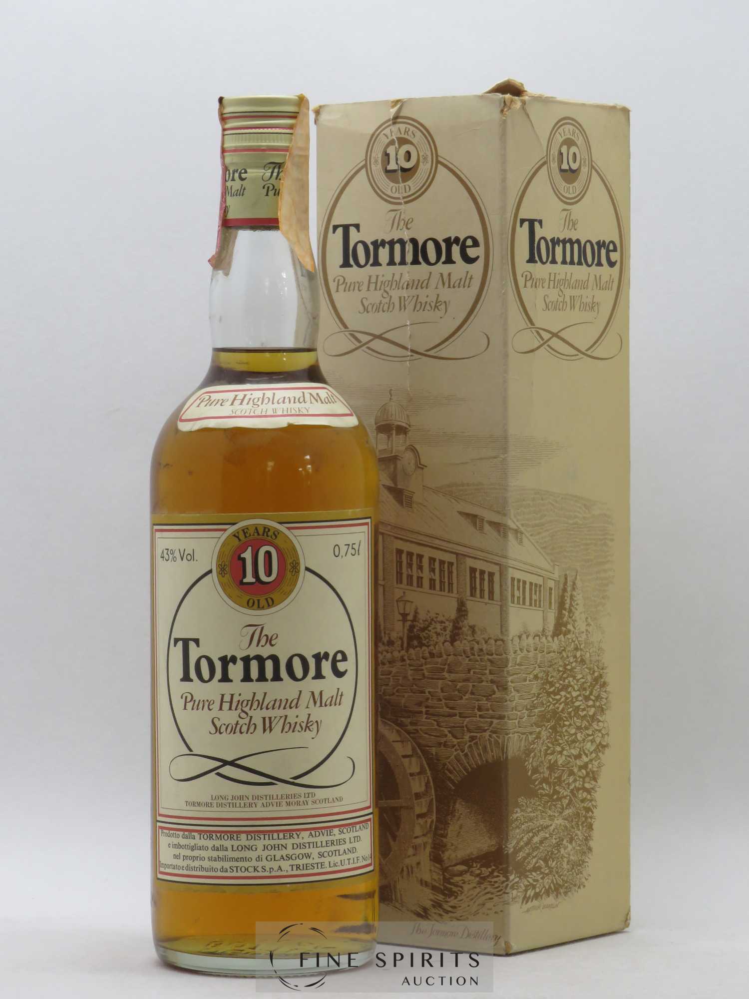 Tormore 10 years Of. Long John Distilleries Ltd Stock SPA, Trieste - Lot de 1 bouteille - 0
