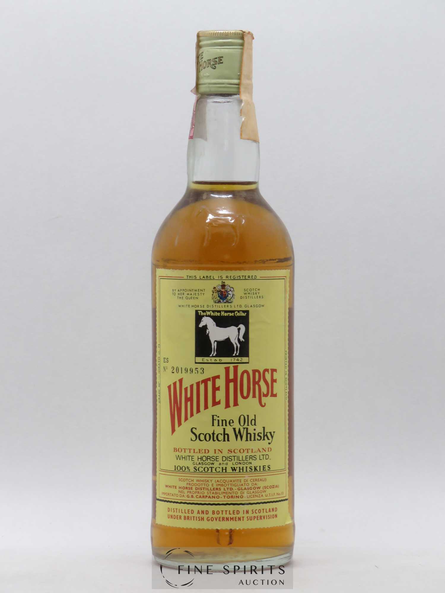 White Horse Of. G.B. Carpano Import Fine Old (40°) - Lot de 1 bouteille - 0